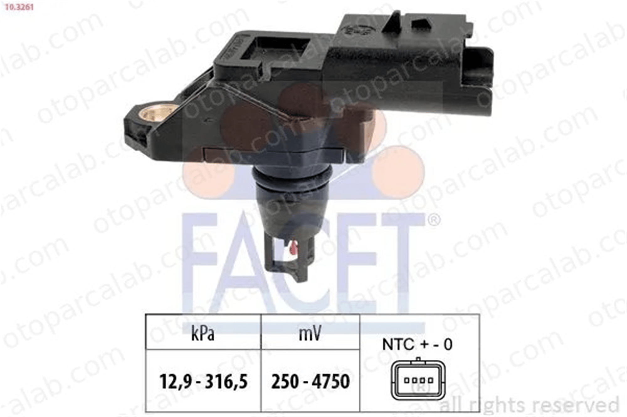 FACET 10.3261 MAP Sensörü FORD FOCUS III FOCUS III Turnier 9663480880 1920QR