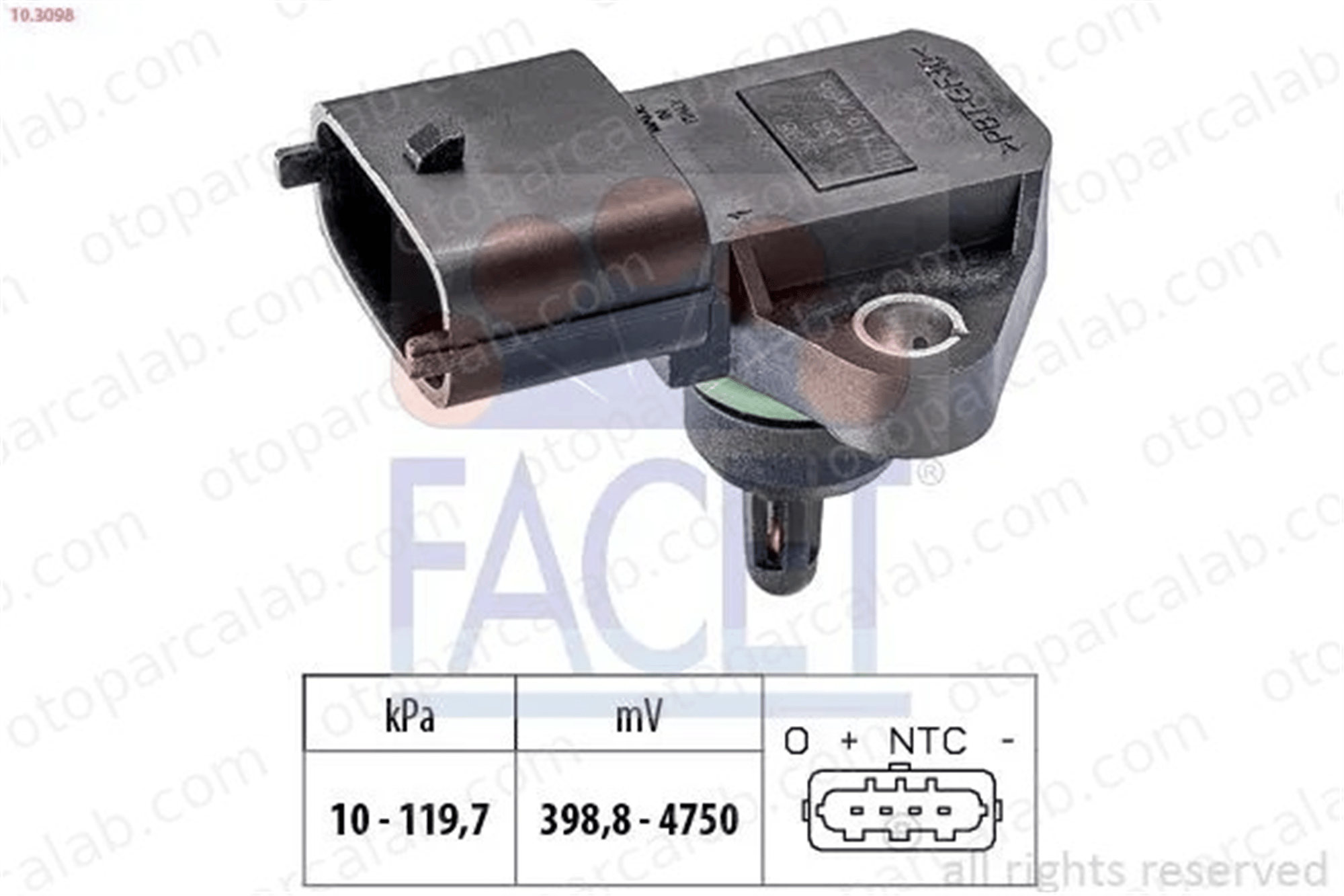 FACET 10.3098 MAP Sensörü HYUNDAI ACCENT II ELANTRA III Sedan 3930022600 3930038110