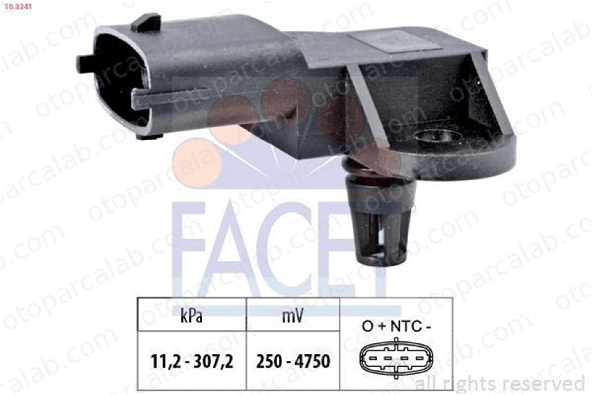 FACET 10.3341 MAP Sensörü ABARTH 500 / 595 / 695 ALFA ROMEO GIULIETTA 77366837 1852633