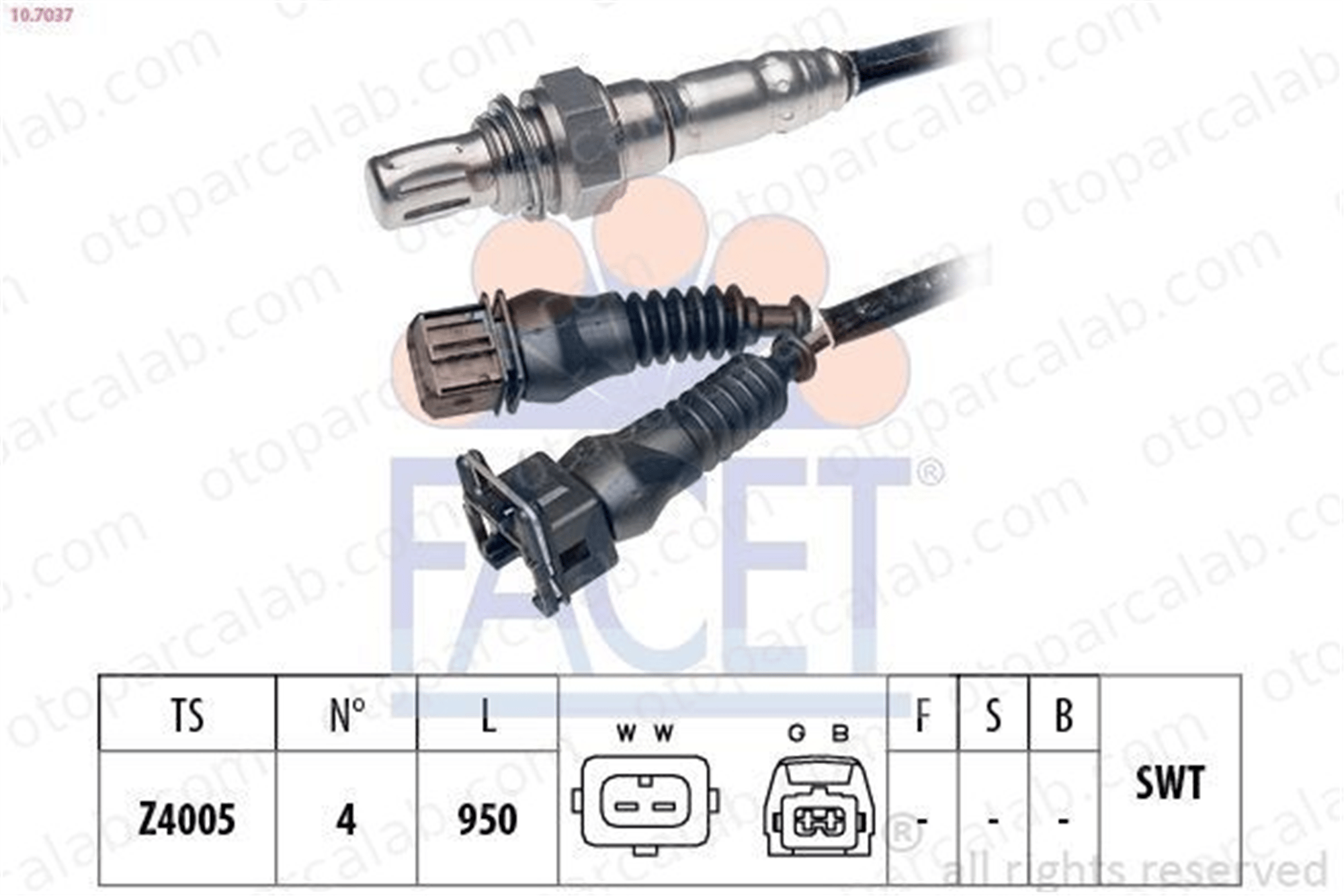 FACET 10.7037 Oksijen (Lambda) Sensörü FIAT TEMPRA S.W. TIPO 46420612 46423798