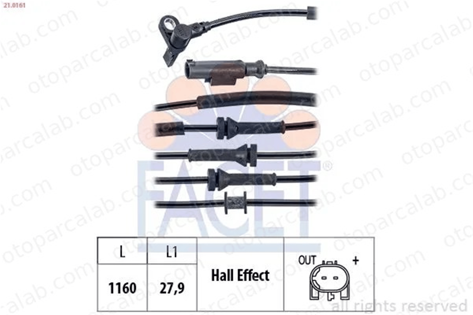 FACET 21.0161 Abs Sensörü Ön Sağ FIAT PANDA LANCIA YPSILON 52012823 52070359