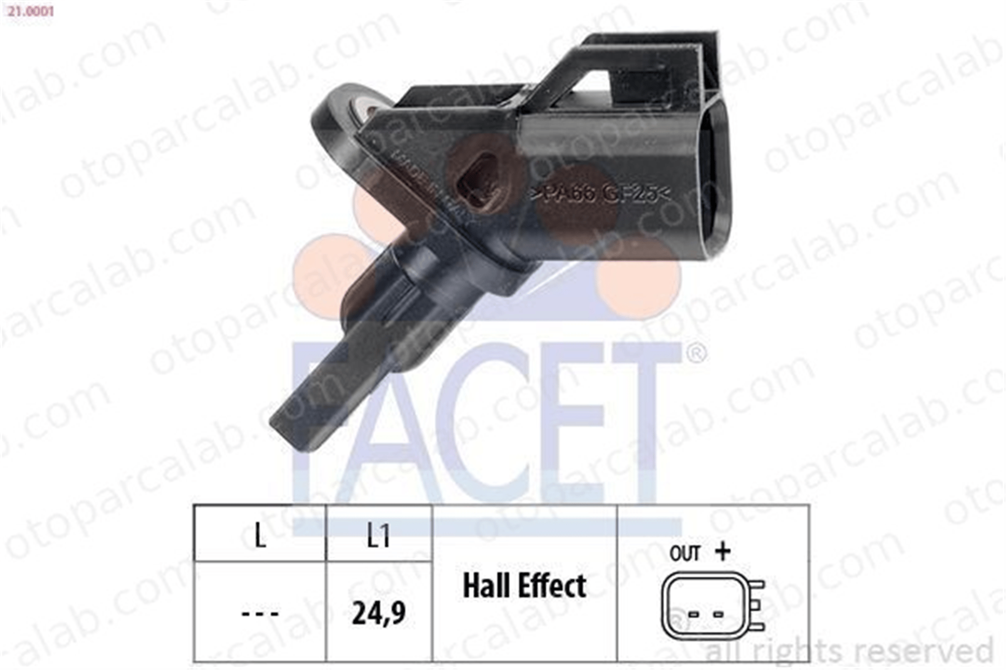 FACET 21.0001 Abs Sensörü Ön Sağ veya Sol FORD FOCUS III FOCUS III Turnier 3M5T2B372AB 4G439010039