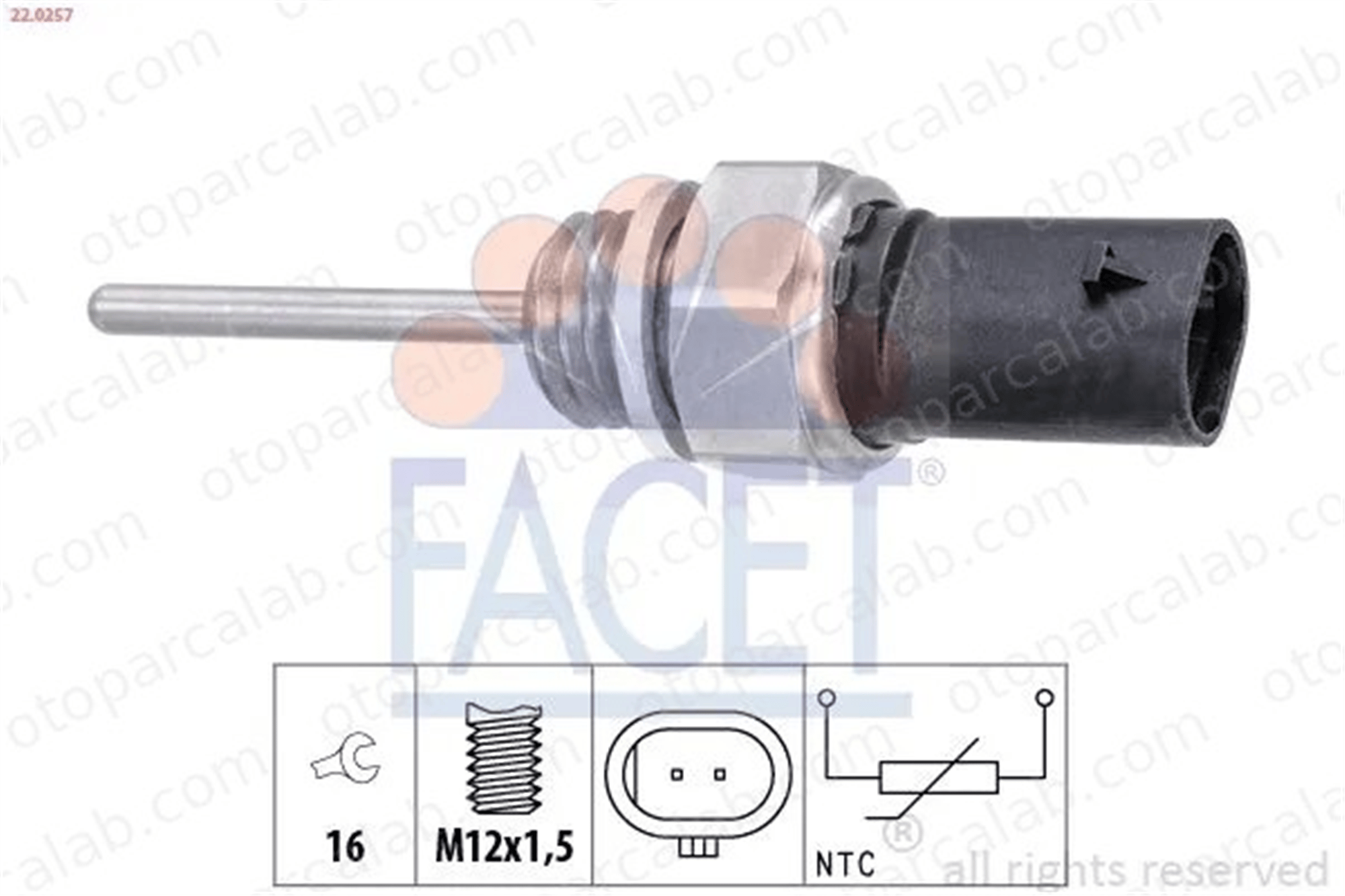 FACET 22.0257 Egzoz Sıcaklık Sensörü AUDI A4 B9 Avant A3 Limousine 3N906081A 03N906081A