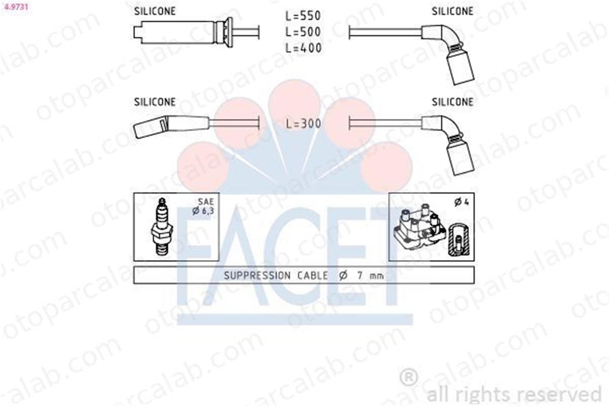 FACET 4.9731 Buji Kablosu DAEWOO LANOS KALOS 96305387 134239