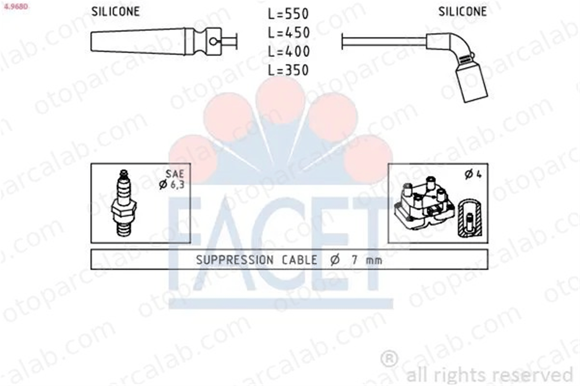 FACET 4.9680 Buji Kablosu CHEVROLET CRUZE DAEWOO NUBIRA Wagon 96497773 96211948
