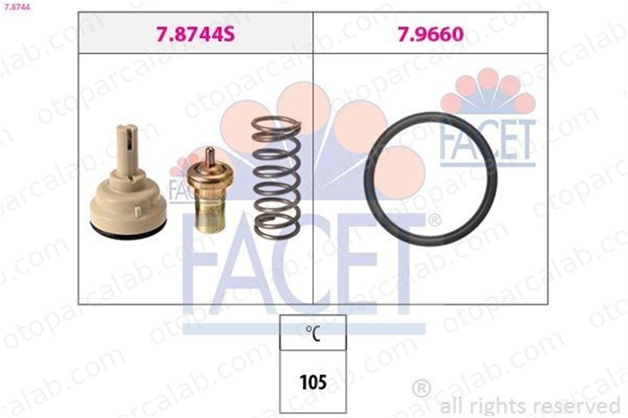 FACET 7.8744 Termostat SKODA OCTAVIA II OCTAVIA II Combi 3C121110P 03C121110P