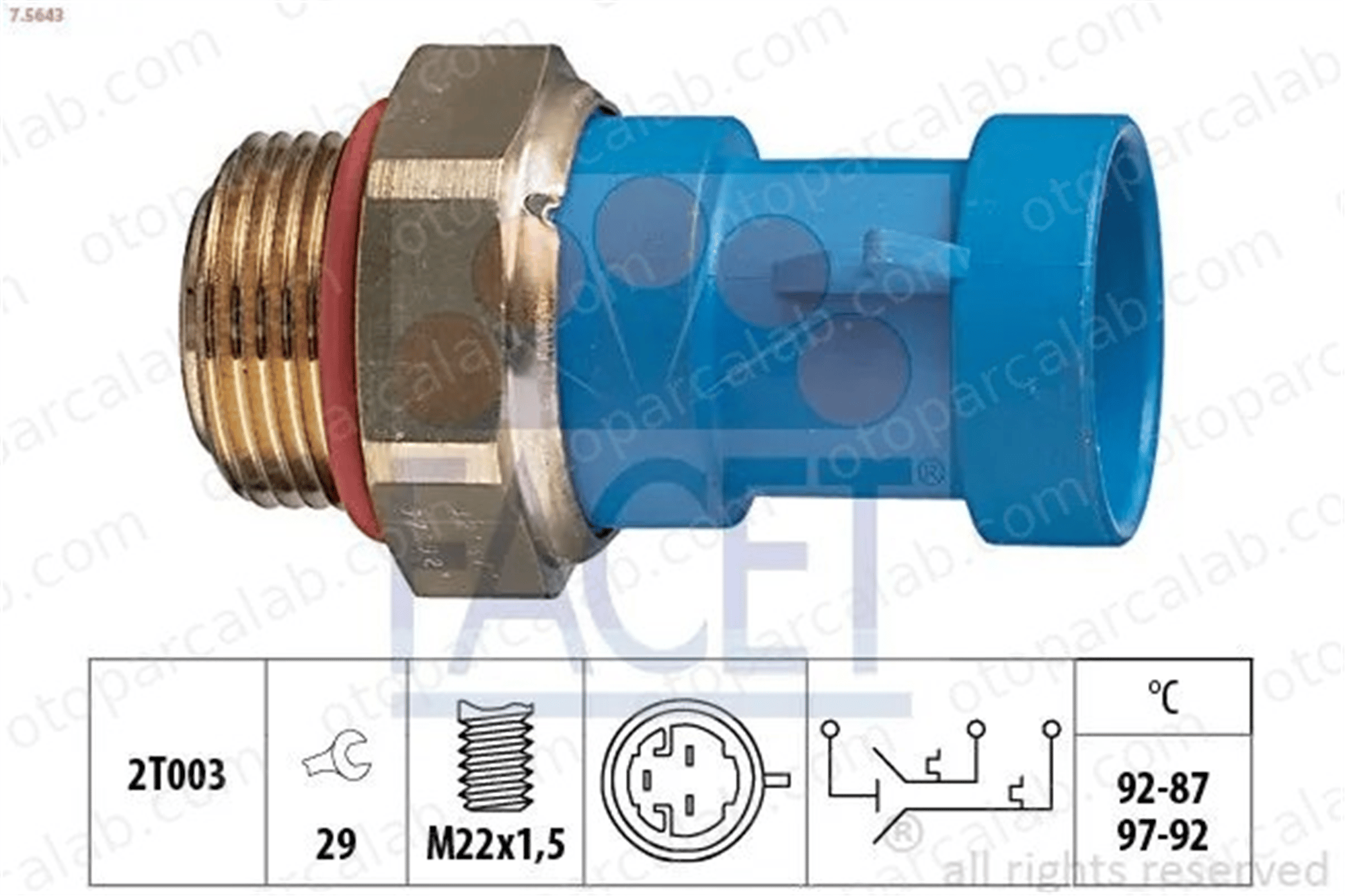 FACET 7.5643 Fan Müşürü ALFA ROMEO 155 FIAT MAREA 60809247 126433