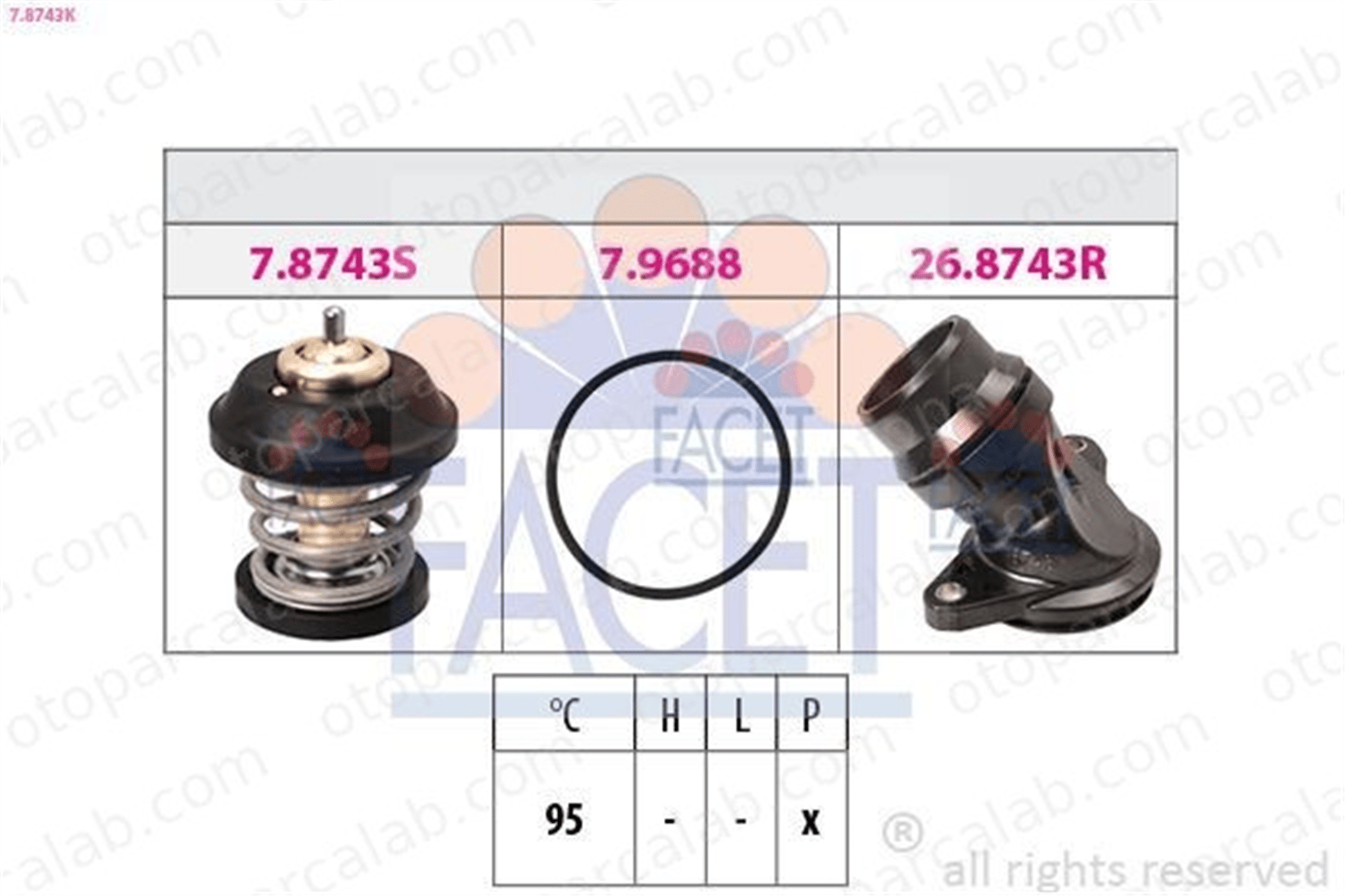 FACET 7.8743K Termostat AUDI A4 B8 Avant A4 B8 6H121113B 06H121113B