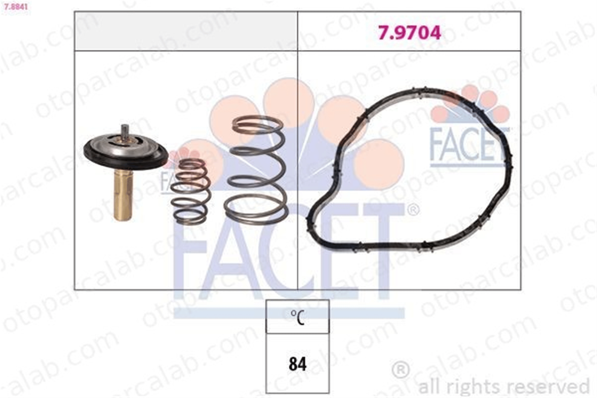 FACET 7.8841 Termostat 83 °C CITROËN C4 Coupe C4 I 1336X1 9651514280