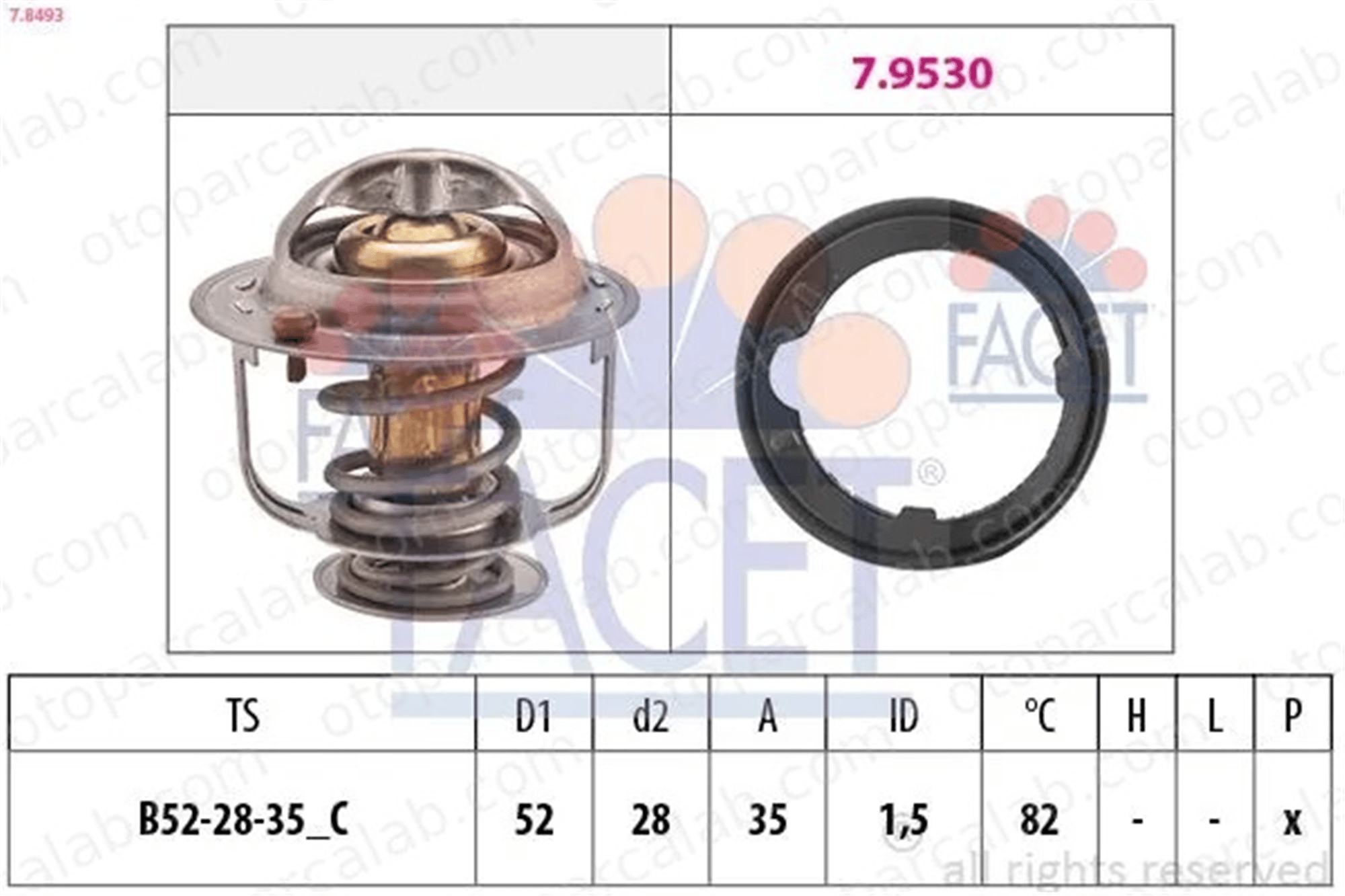 FACET 7.8493 Termostat HONDA CIVIC IV Hatchback CIVIC IV Sedan 19301RNA315 19300PM0003
