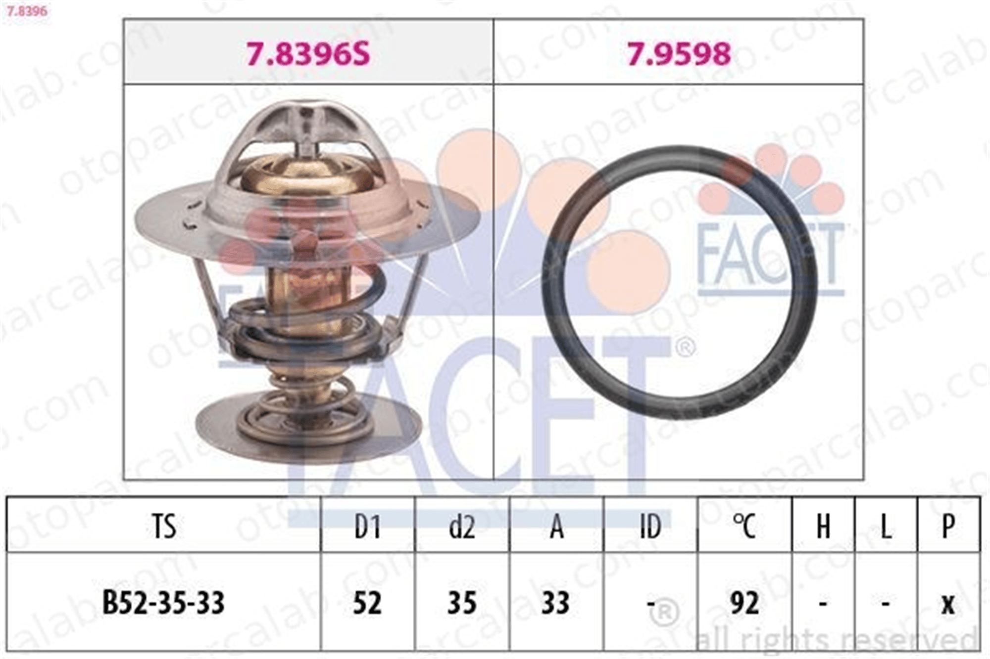 FACET 7.8396 Termostat FORD MONDEO I MONDEO I Turnier 928M8575AD 1001993