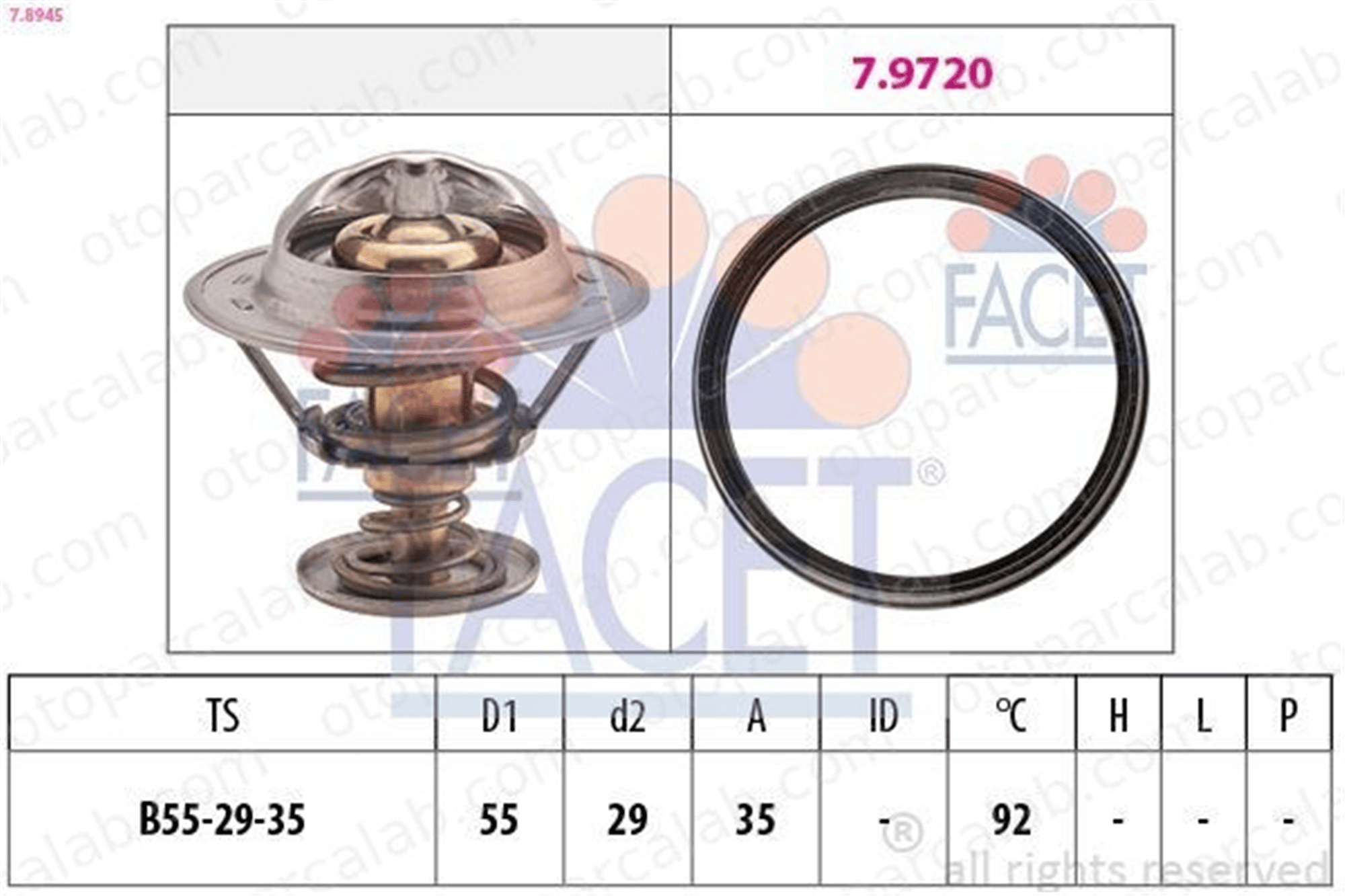 FACET 7.8945 Termostat AUDI A3 Sportback A3 Limousine 4L121026AG 04L121026AG