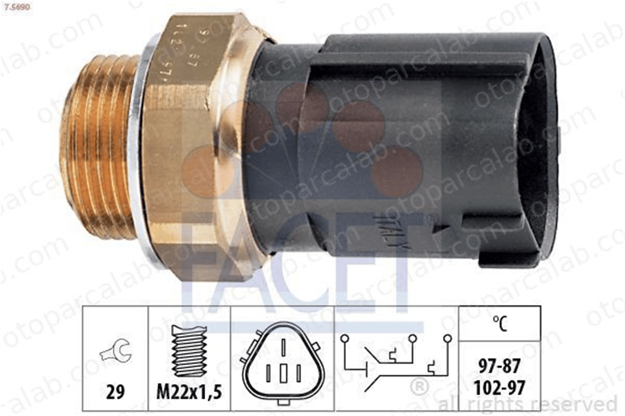 FACET 7.5690 Fan Müşürü VW BORA I GOLF IV 1341025 90339408