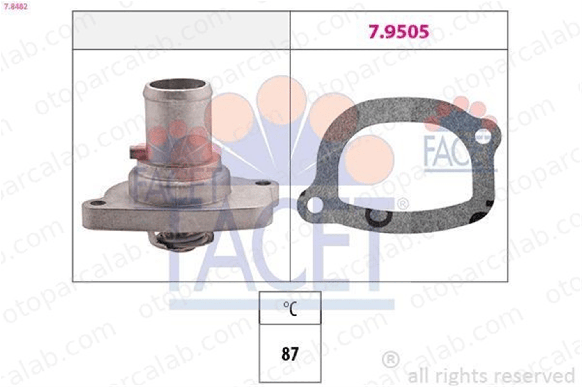 FACET 7.8482 Termostat 87 °C FIAT STRADA Pick-up 46737644
