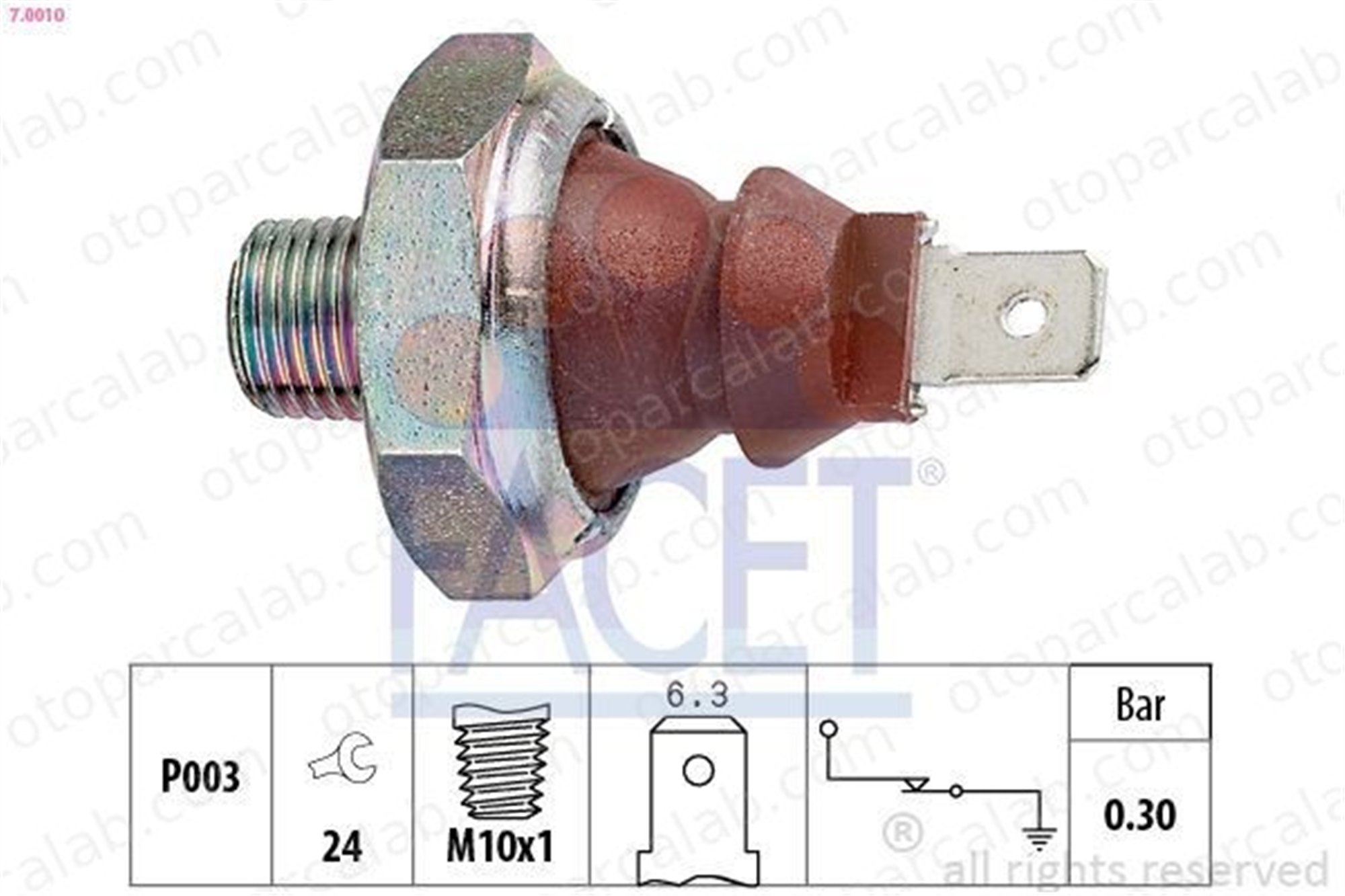 FACET 7.0010 Yağ Müşürü VW GOLF I PASSAT B1 Variant 110094203 115094200