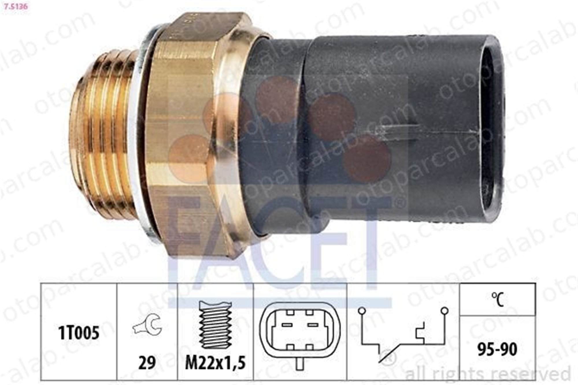 FACET 7.5136 Fan Müşürü OPEL KADETT E KADETT E Hatchback 7700300648 90307873