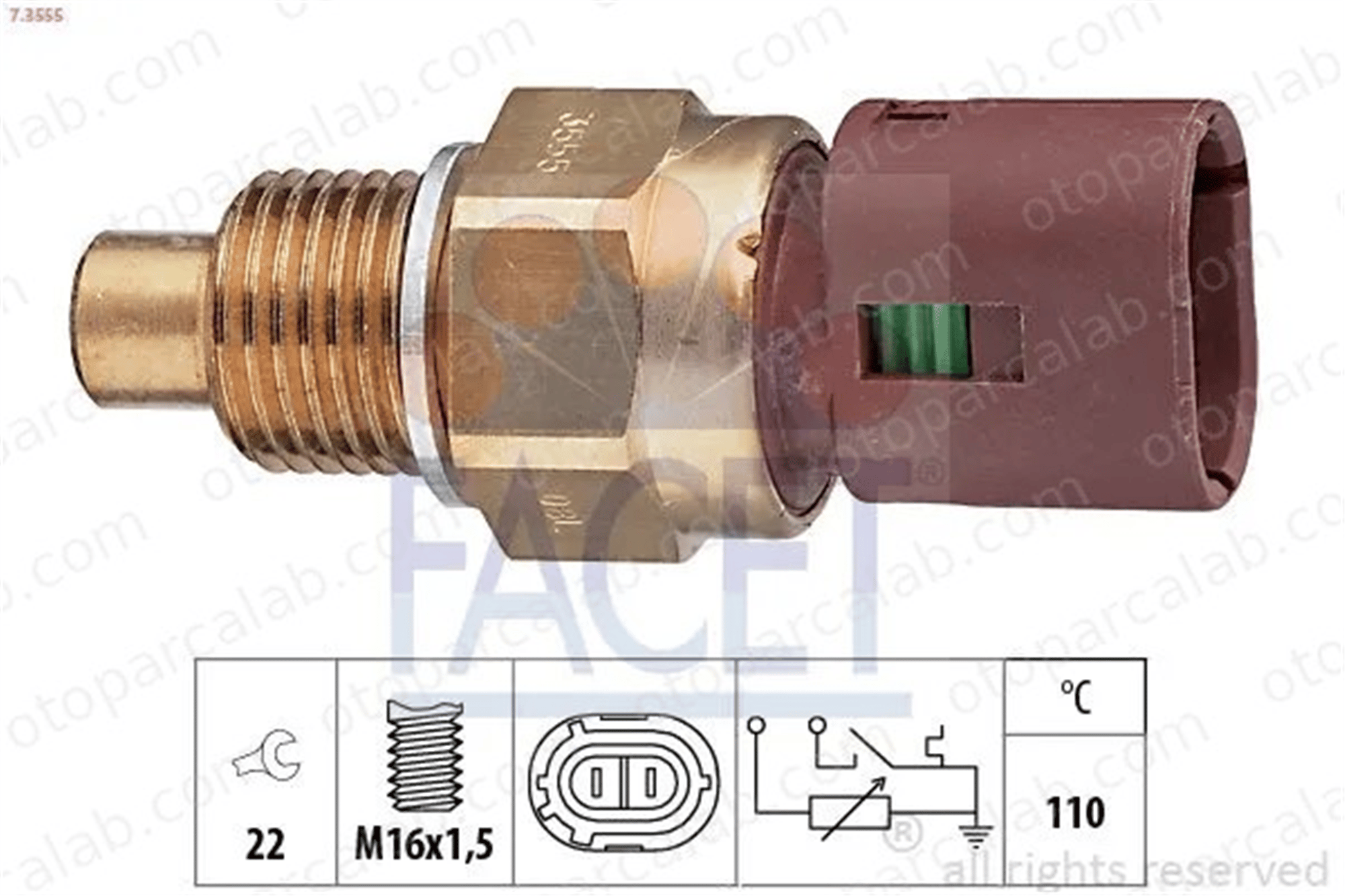 FACET 7.3555 Fan Müşürü RENAULT TRUCKS MASCOTT Panelvan/Van MASCOTT Platform şasi 1H0959481 9160357