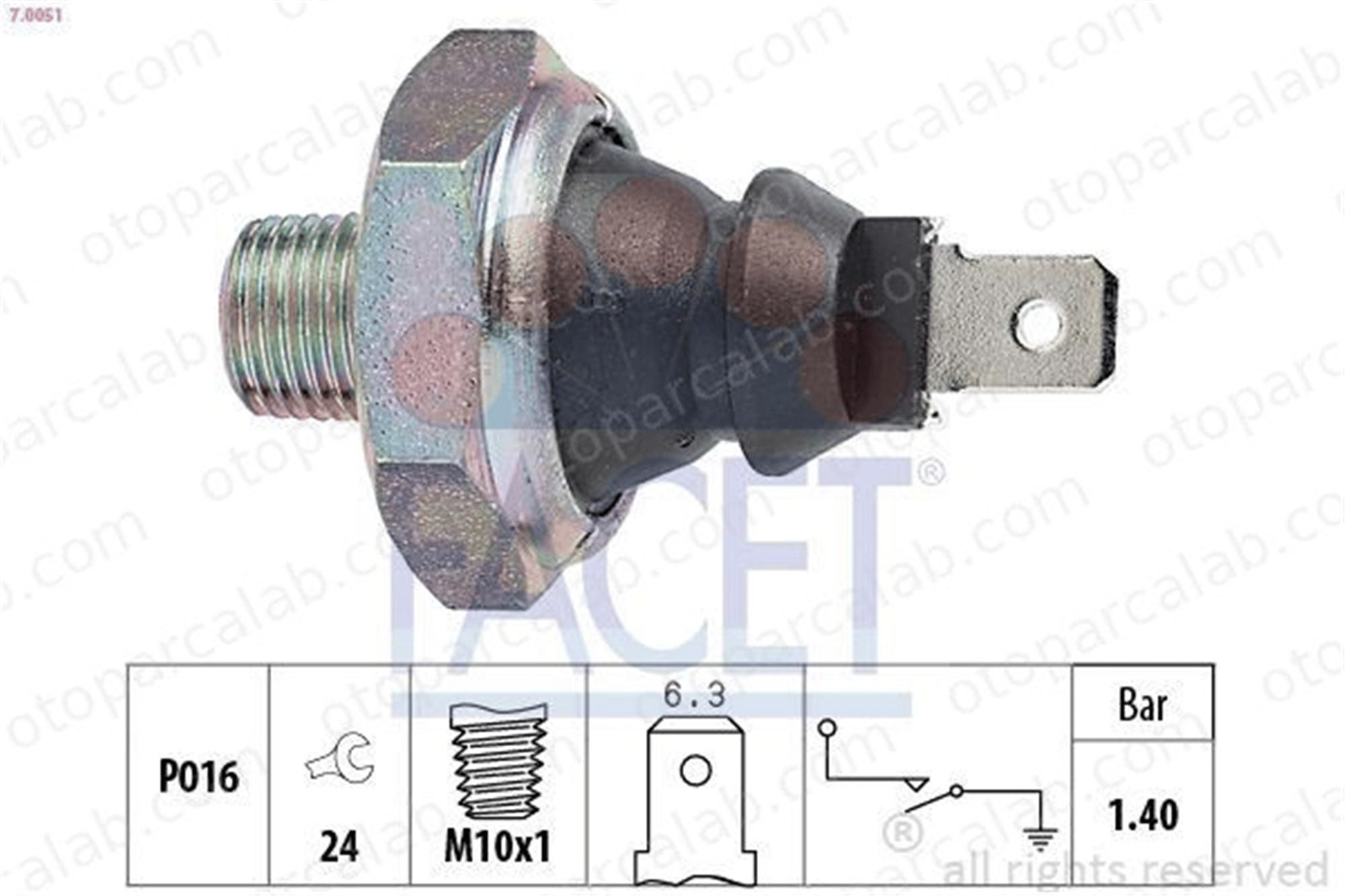 FACET 7.0051 Yağ Müşürü VW GOLF II JETTA II 171919829A
