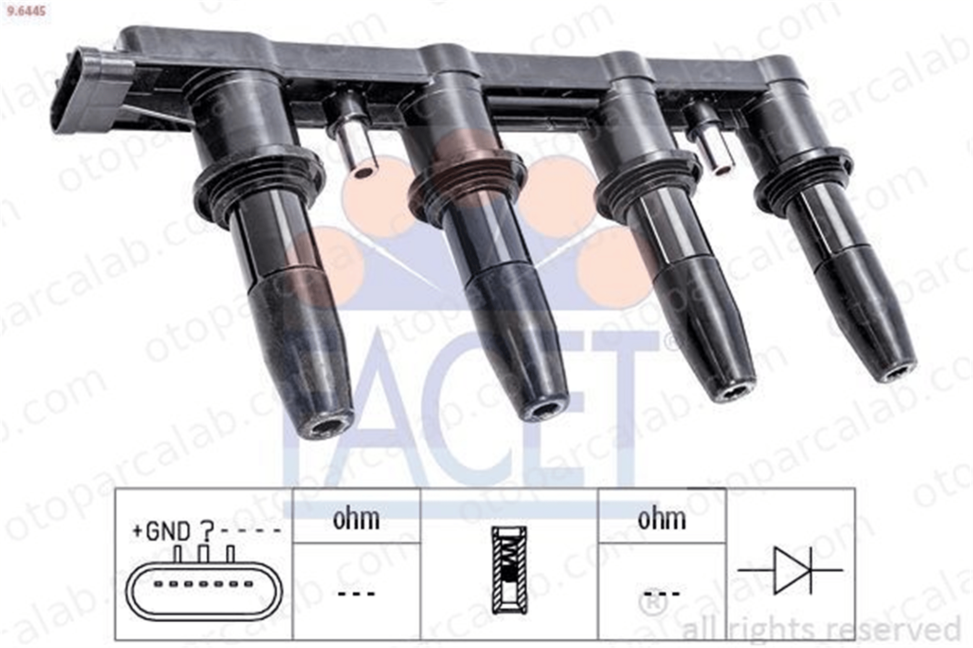 FACET 9.6445 Ateşleme Bobini OPEL ASTRA J ASTRA J GTC 96476983 25186687