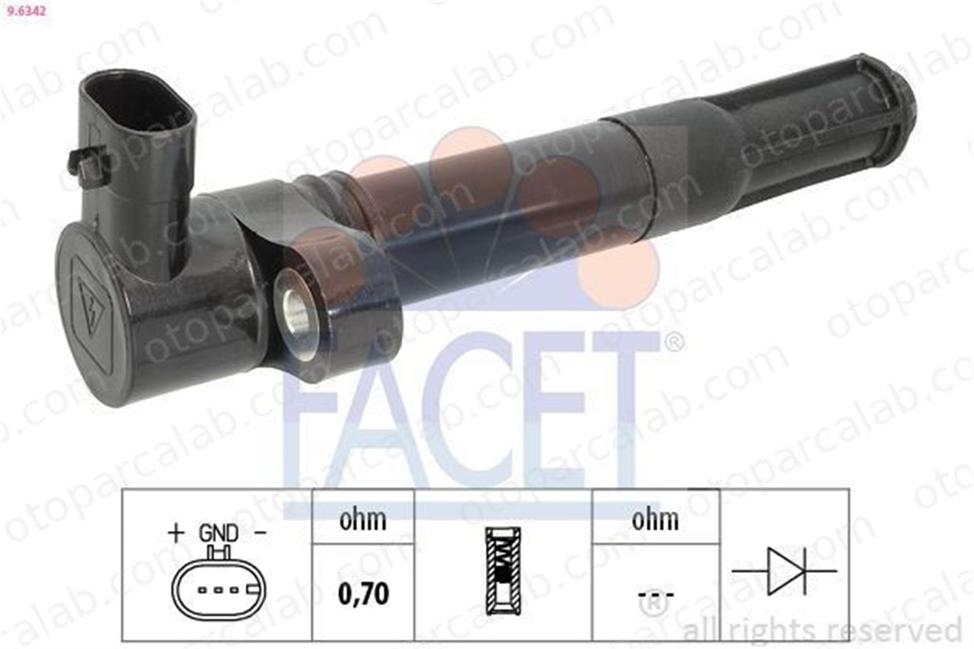 FACET 9.6342 Ateşleme Bobini FIAT 500 IVECO DAILY IV Platform şasi 46777288 55246099