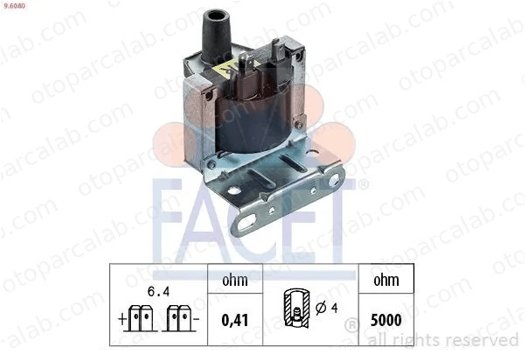 FACET 9.6040 Ateşleme Bobini OPEL VECTRA A ASTRA F Station wagon 3474283 90449739