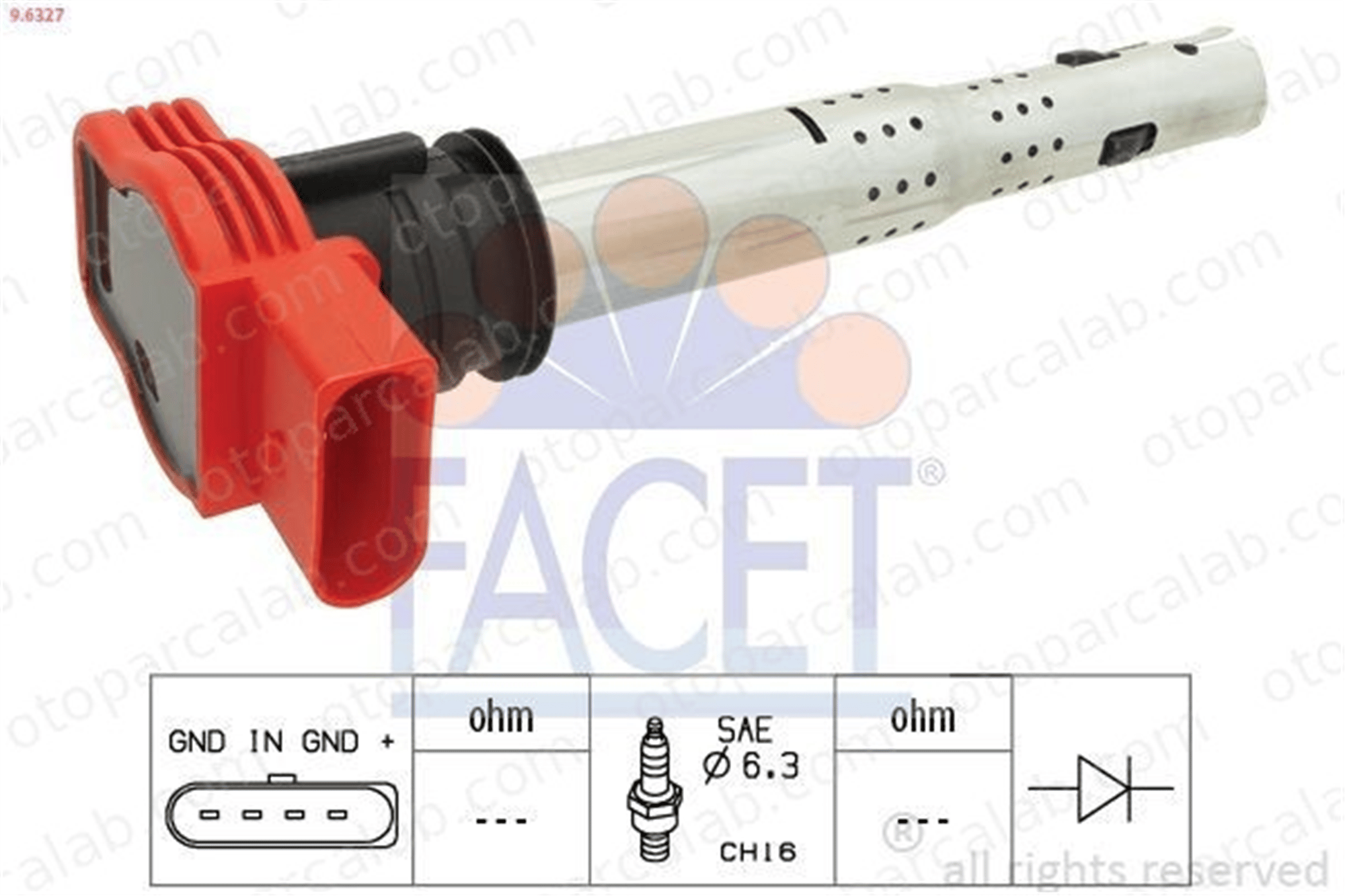 FACET 9.6327 Ateşleme Bobini AUDI A6 C6 Avant R8 6D905115 6D905115A