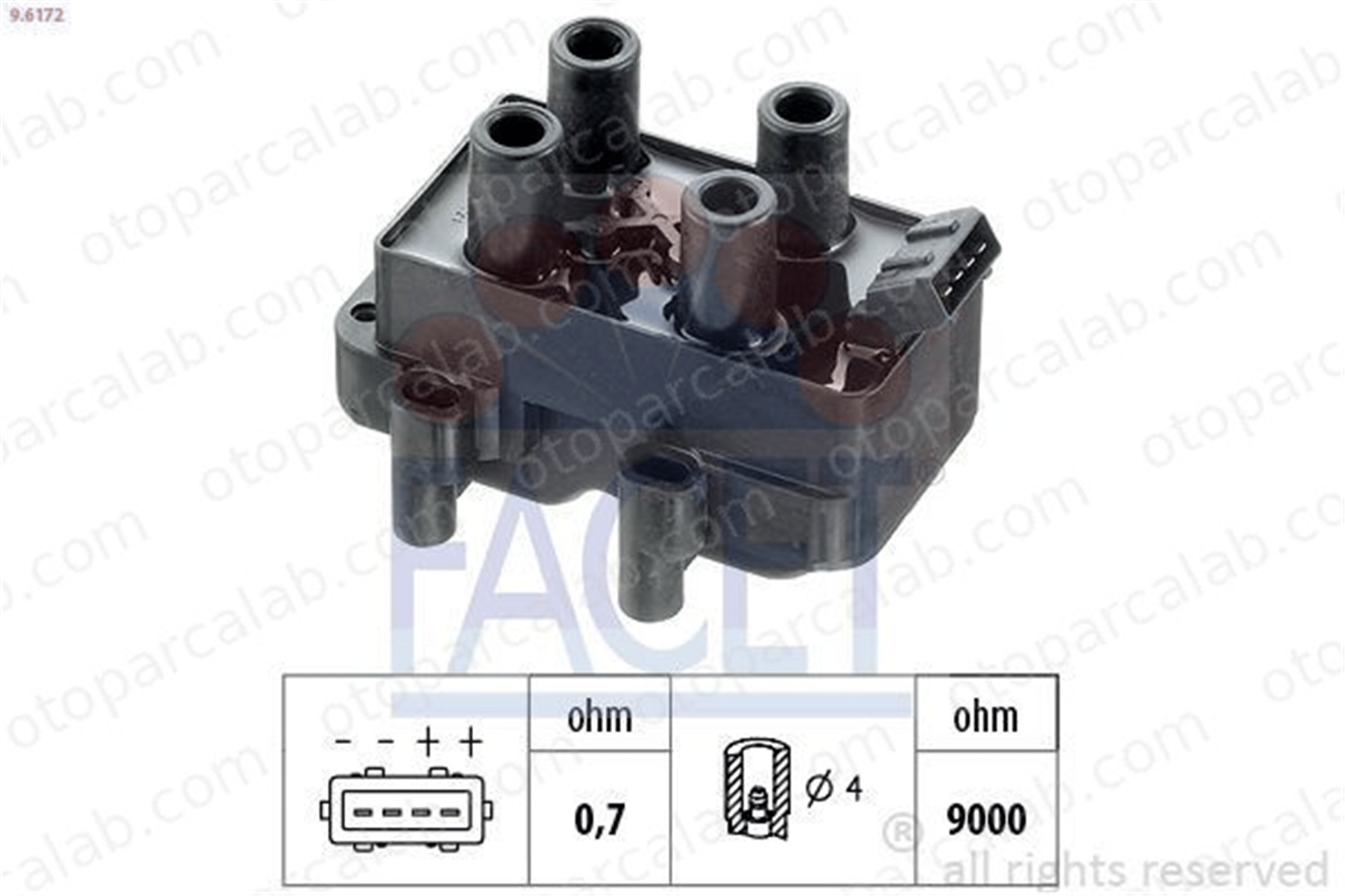 FACET 9.6172 Ateşleme Bobini OPEL VECTRA B Station wagon VECTRA B 90458250 138762