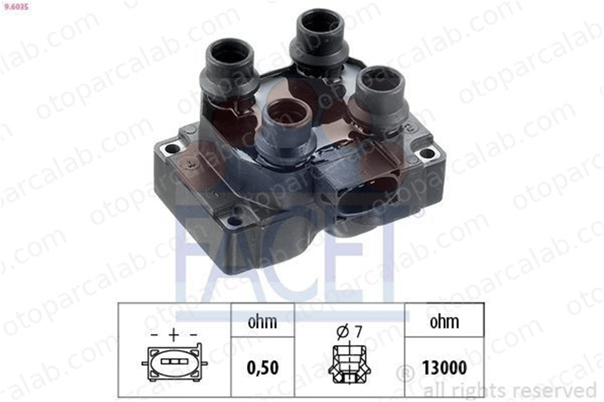 FACET 9.6035 Ateşleme Bobini FORD ESCORT V ESCORT V Turnier 1018139 1649067