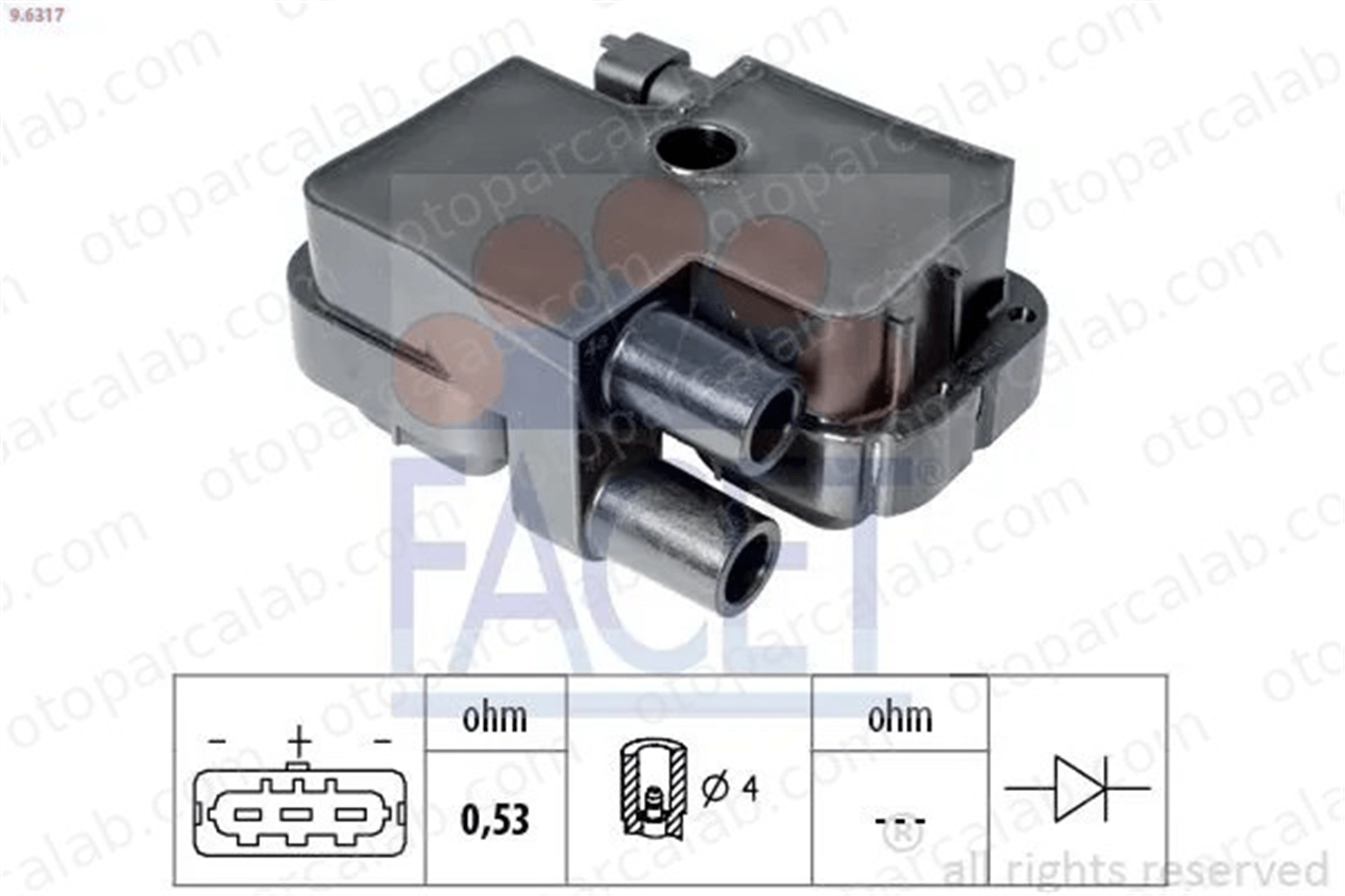 FACET 9.6317 Ateşleme Bobini MAN F90 TGS I A0001587803 5098138AA