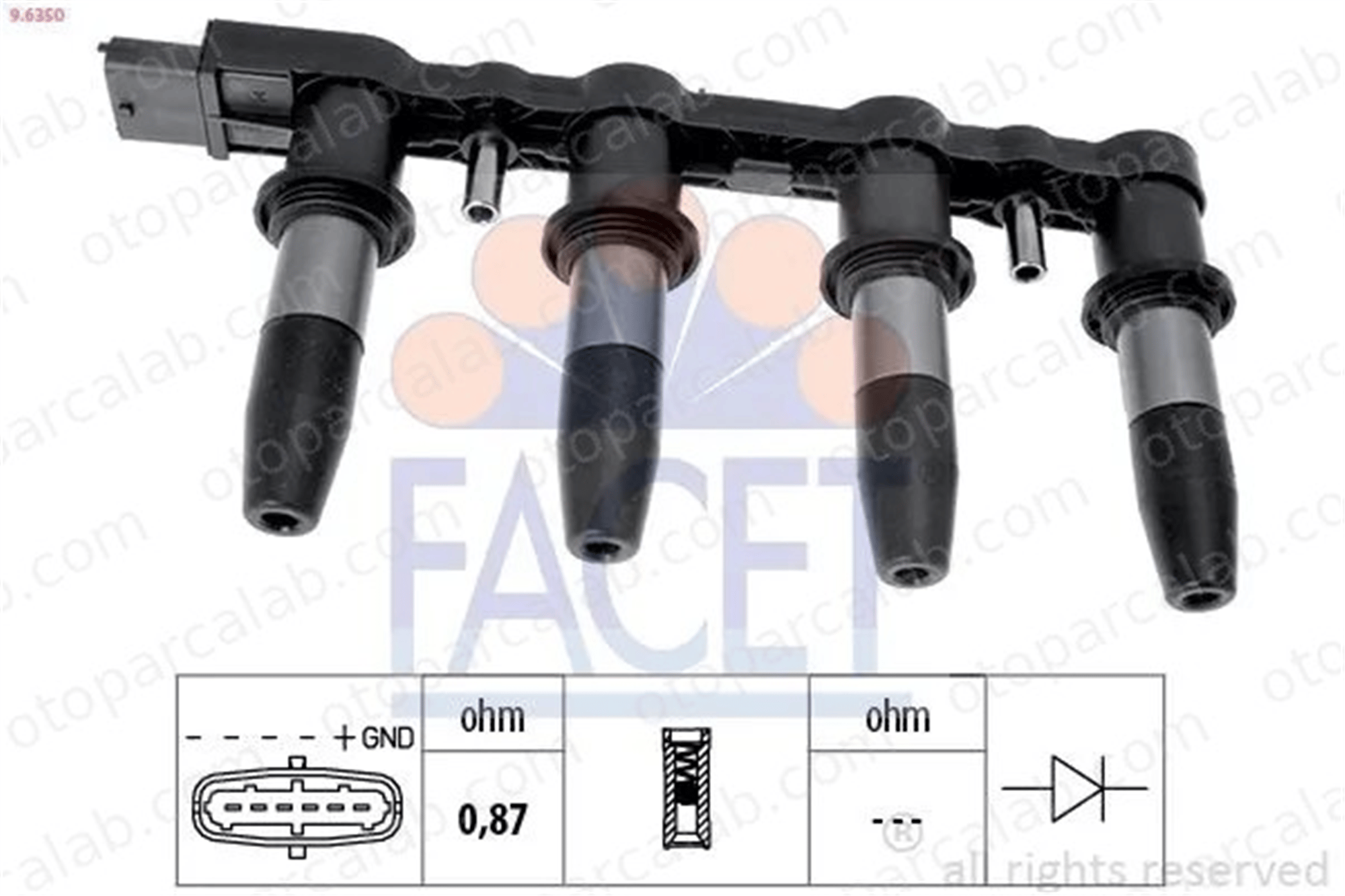 FACET 9.6350 Ateşleme Bobini OPEL ZAFIRA / ZAFIRA FAMILY B ASTRA H Station wagon 71739725 71744369