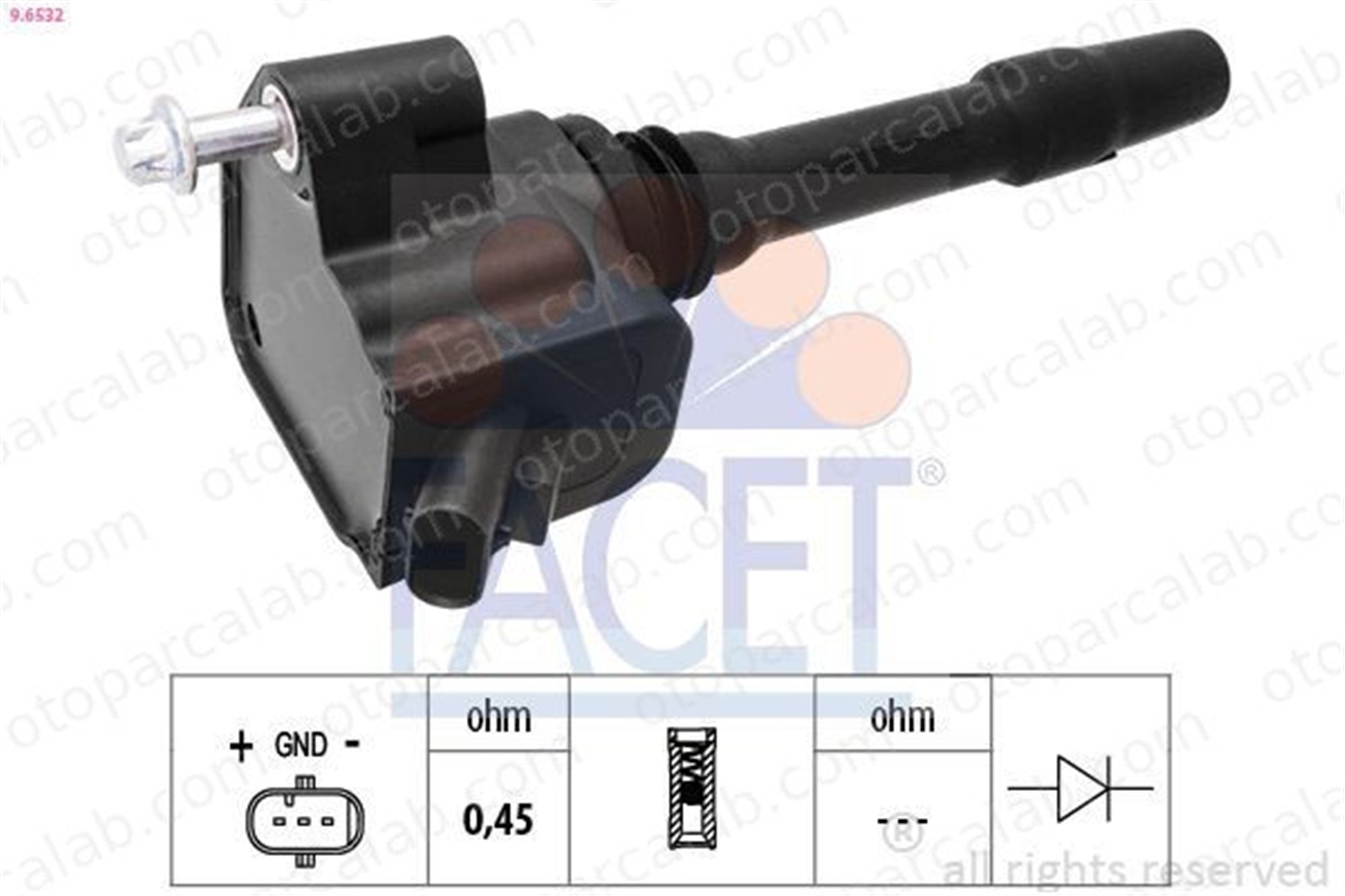 FACET 9.6532 Ateşleme Bobini BMW 3 5 12138643360 12138615991