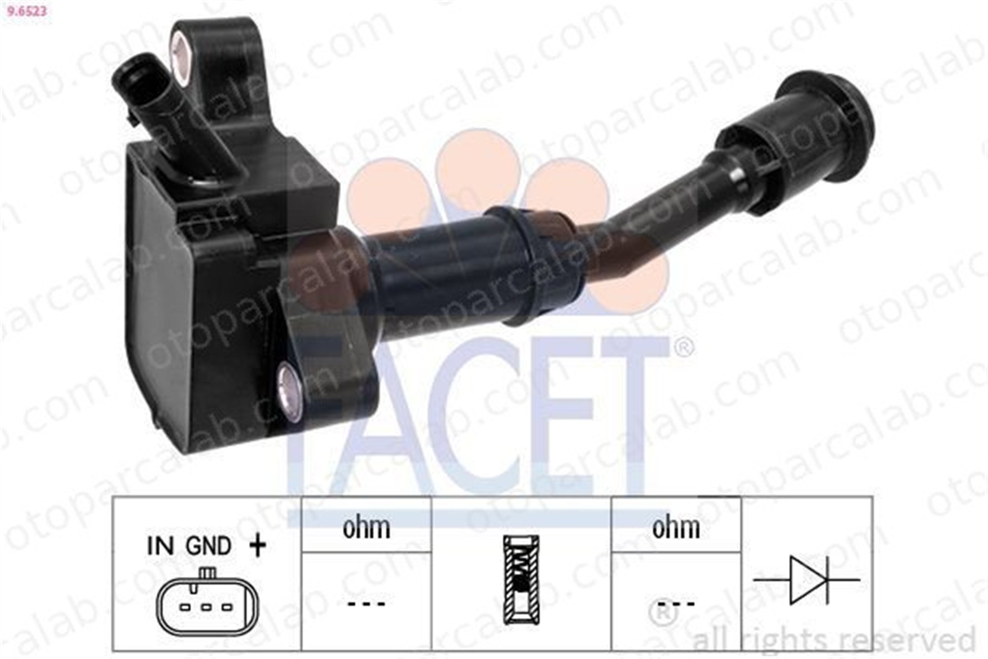 FACET 9.6523 Ateşleme Bobini FORD KUGA II KUGA II VAN DS7G12A366BB 1800554