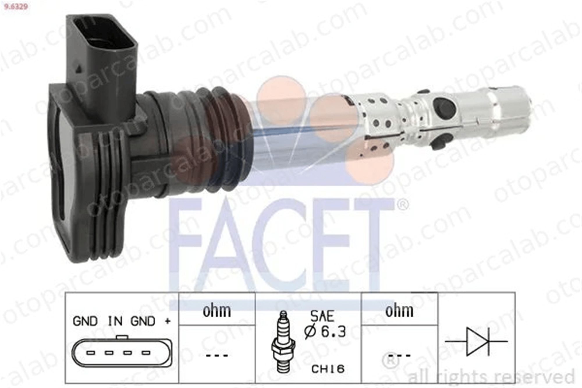FACET 9.6329 Ateşleme Bobini AUDI A3 A6 C5 Avant 6A905115A 06A905115A