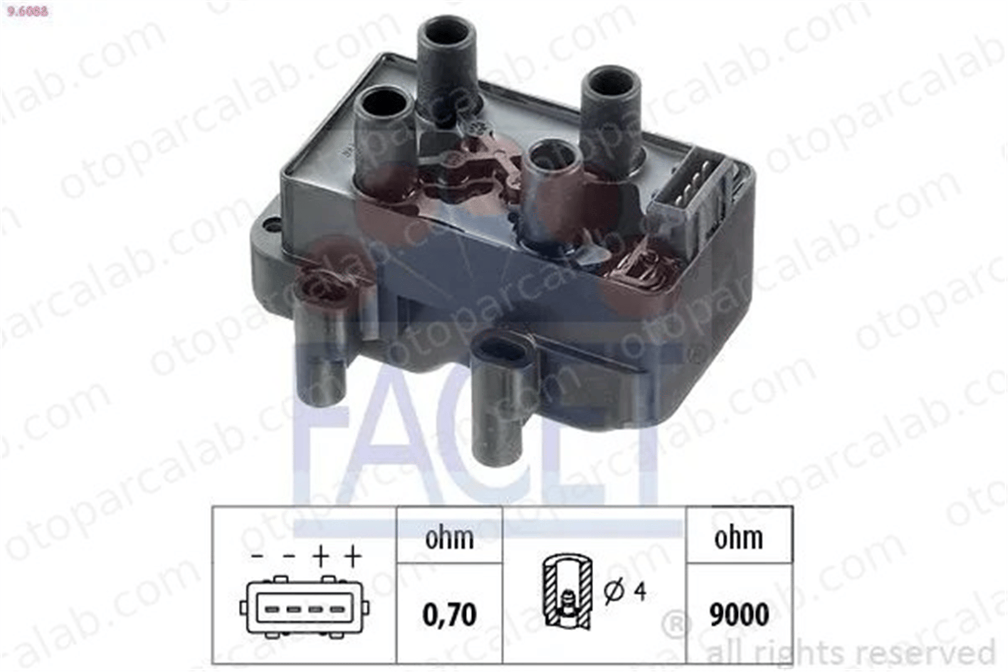 FACET 9.6088 Ateşleme Bobini CITROËN SAXO PEUGEOT 405 II 597048 597060