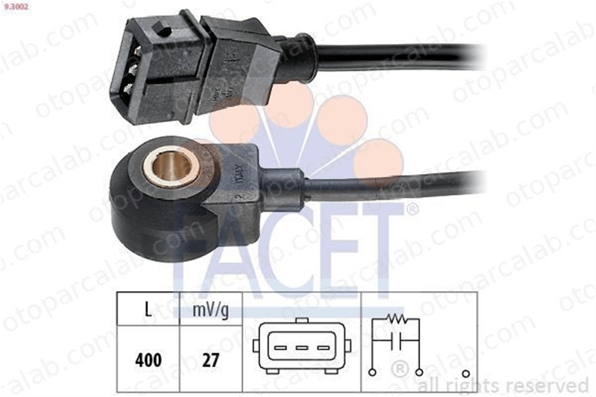 FACET 9.3002 Vuruntu Sensörü CITROËN XM PEUGEOT 605 76691230 60808063