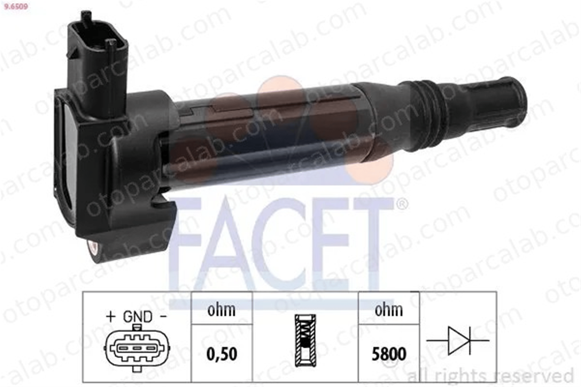 FACET 9.6509 Ateşleme Bobini CITROËN C3 III PEUGEOT 208 I 9671214580 3639500