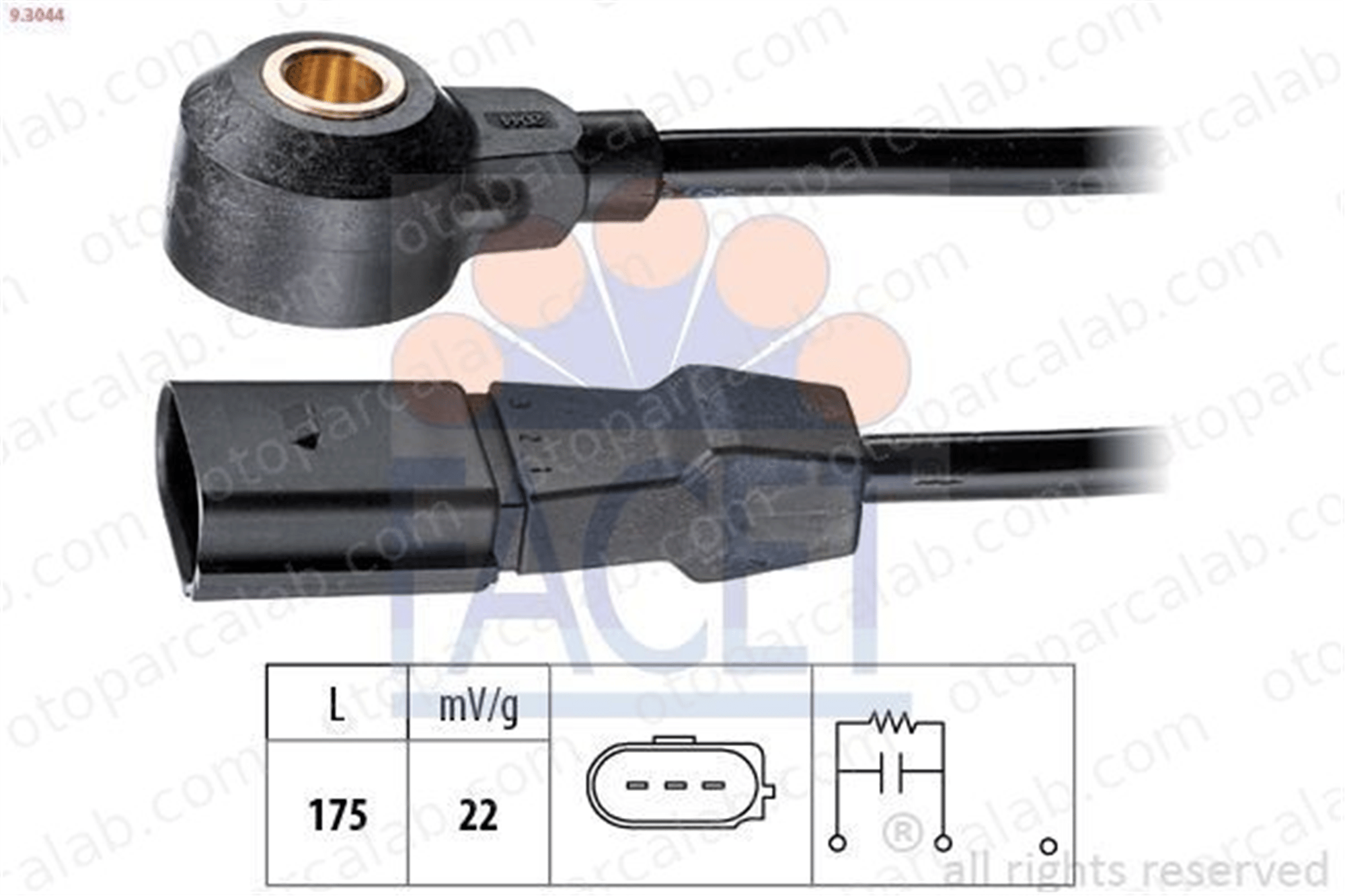 FACET 9.3044 Vuruntu Sensörü AUDI A3 VW BORA I 6A905377B 06A905377B