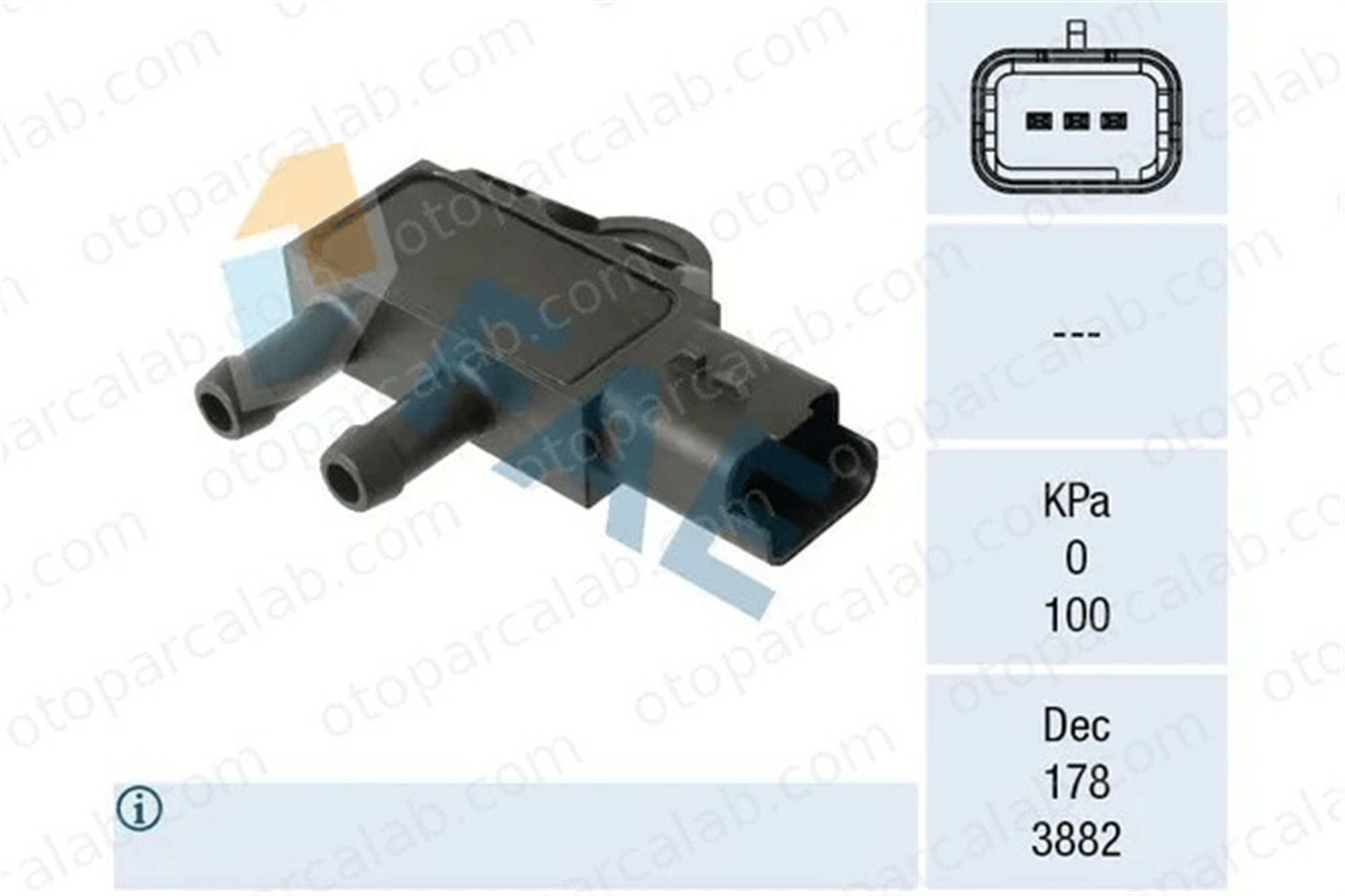 FAE 16162 MAP Sensörü CITROËN BERLINGO Kasa/büyük limuzin PEUGEOT PARTNER Kasa/büyük limuzin 9677816180 3637931