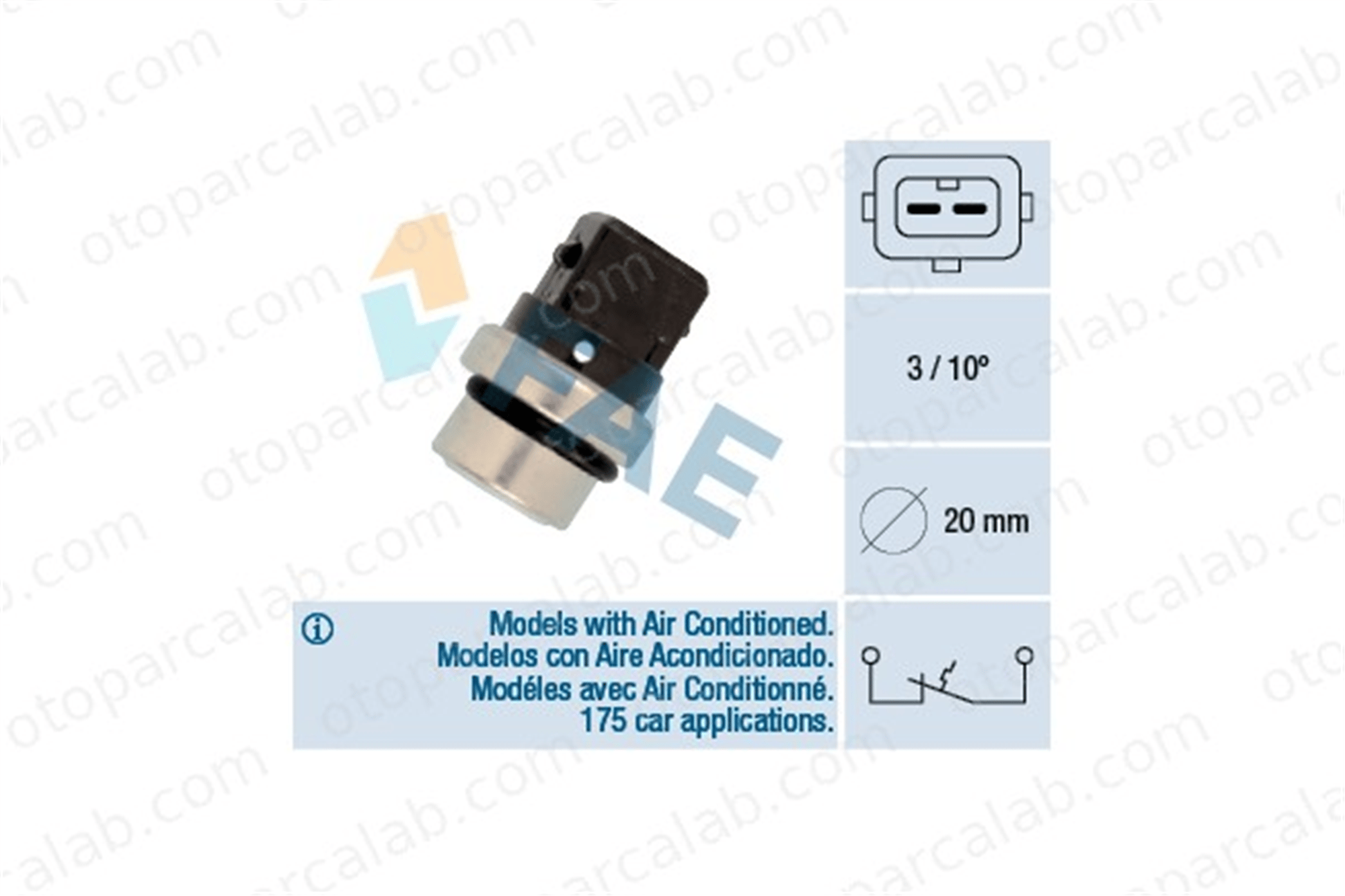 FAE 35650 Hararet Müşürü VW GOLF III SEAT IBIZA II 1H0959625