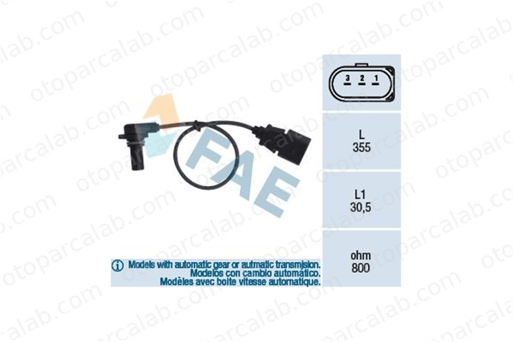 FAE 79062 Eksantrik Devir Sensörü VW BORA I GOLF IV Variant 1M927321B 01M927321B