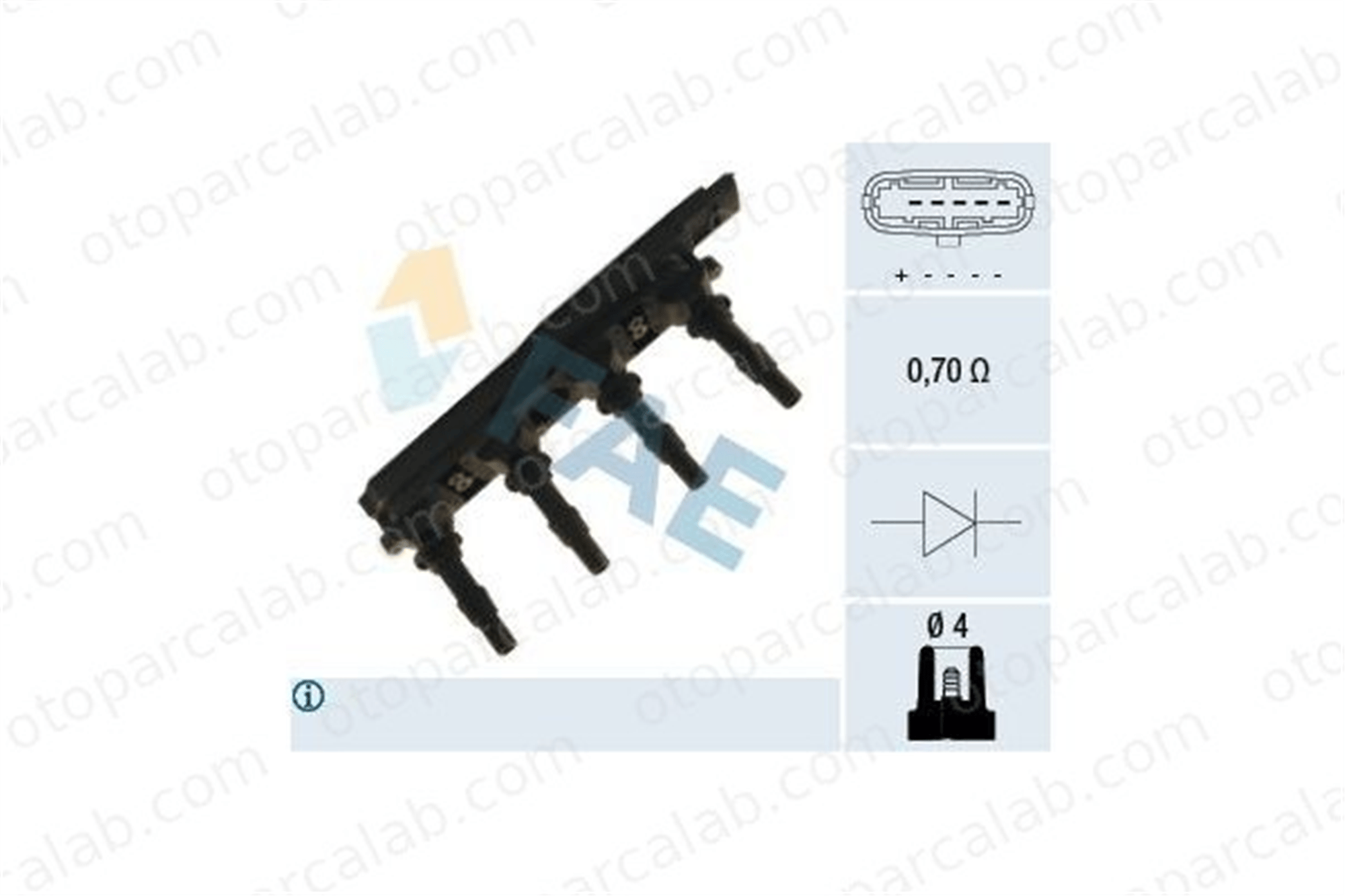 FAE 80224 Ateşleme Bobini OPEL ASTRA G Sedan ASTRA G Station wagon 9119567 90536194