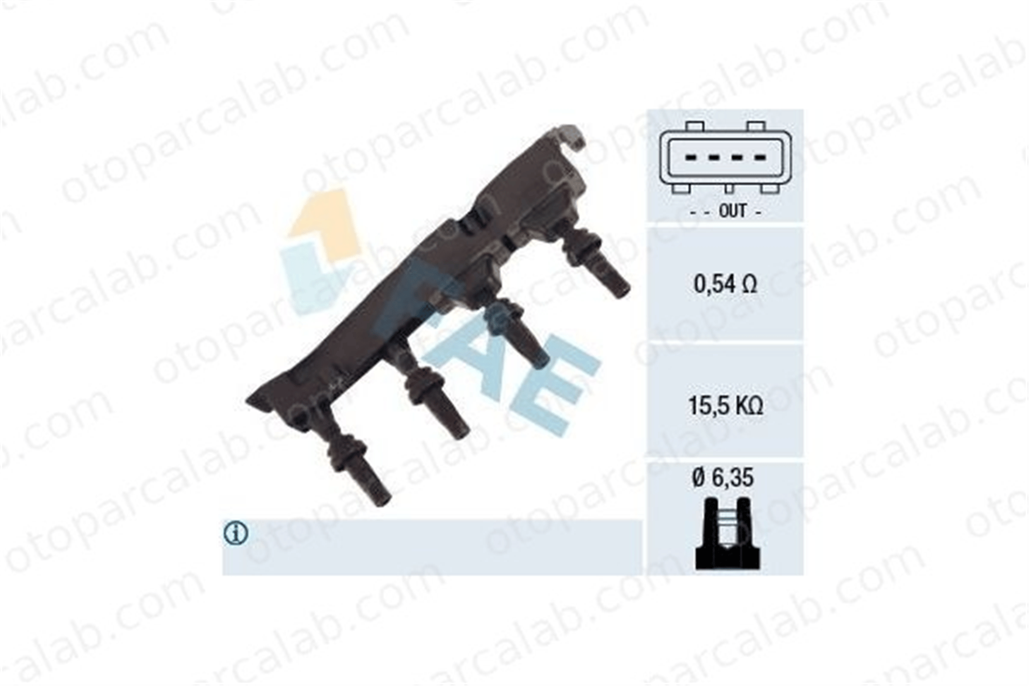 FAE 80235 Ateşleme Bobini PEUGEOT PARTNER Kasa/büyük limuzin CITROËN BERLINGO Kasa/büyük limuzin 96363378 9636337880