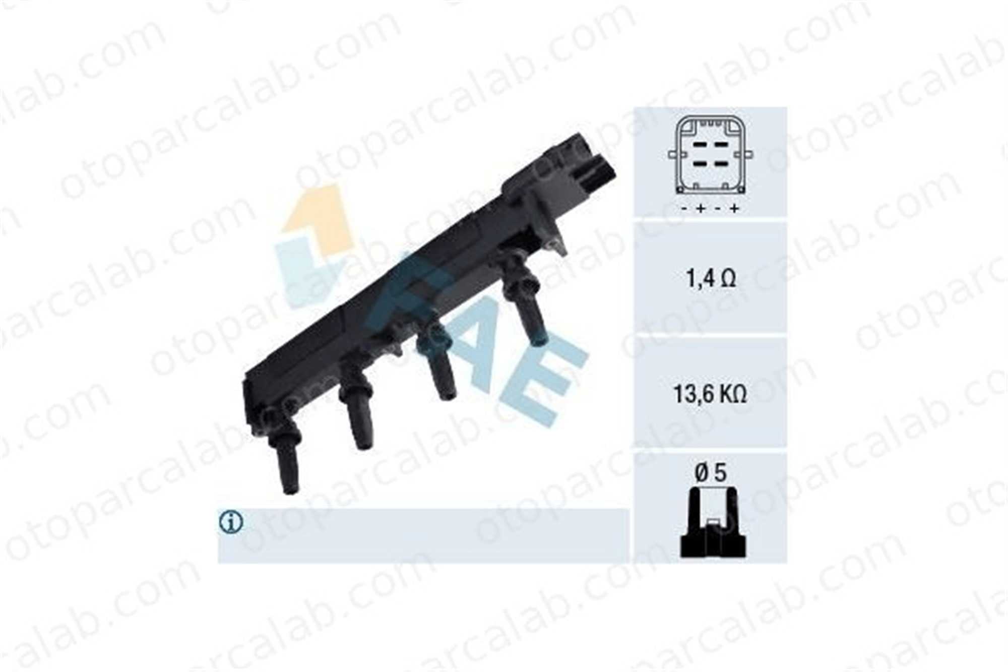 FAE 80275 Ateşleme Bobini CITROËN C5 I PEUGEOT 406 96341314 9634131480