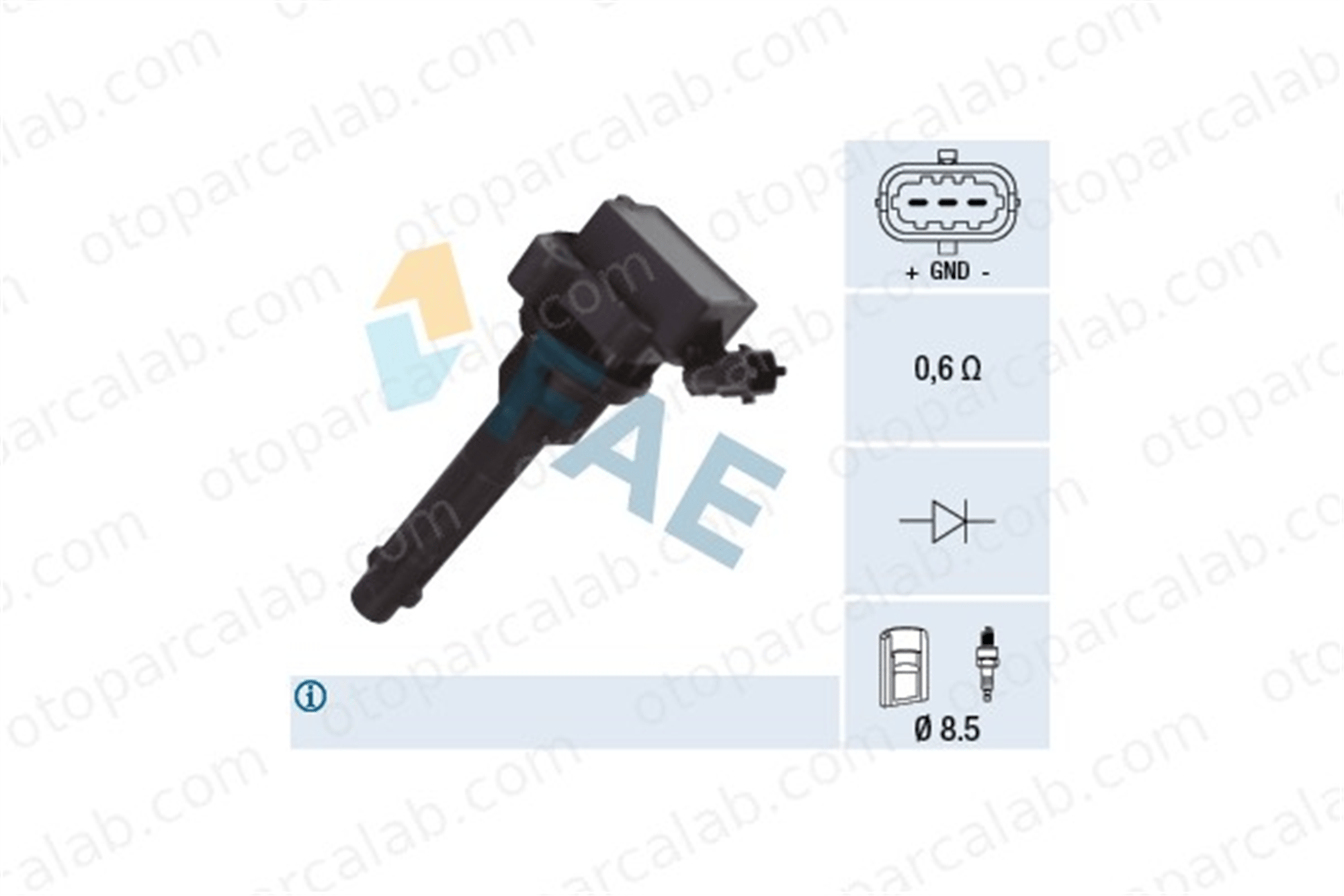 FAE 80369 Ateşleme Bobini ROVER 100 / METRO Hatchback TOYOTA COROLLA 9008019017 900801901700