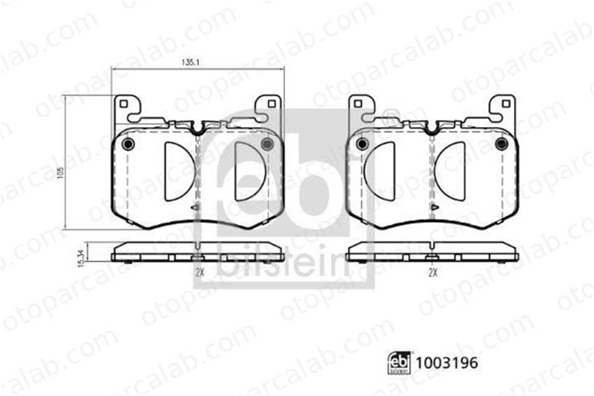 FEBI BILSTEIN 1003196 Fren Disk Balata Ön JAGUAR F-PACE LAND ROVER RANGE ROVER VELAR LR119717 LR134709