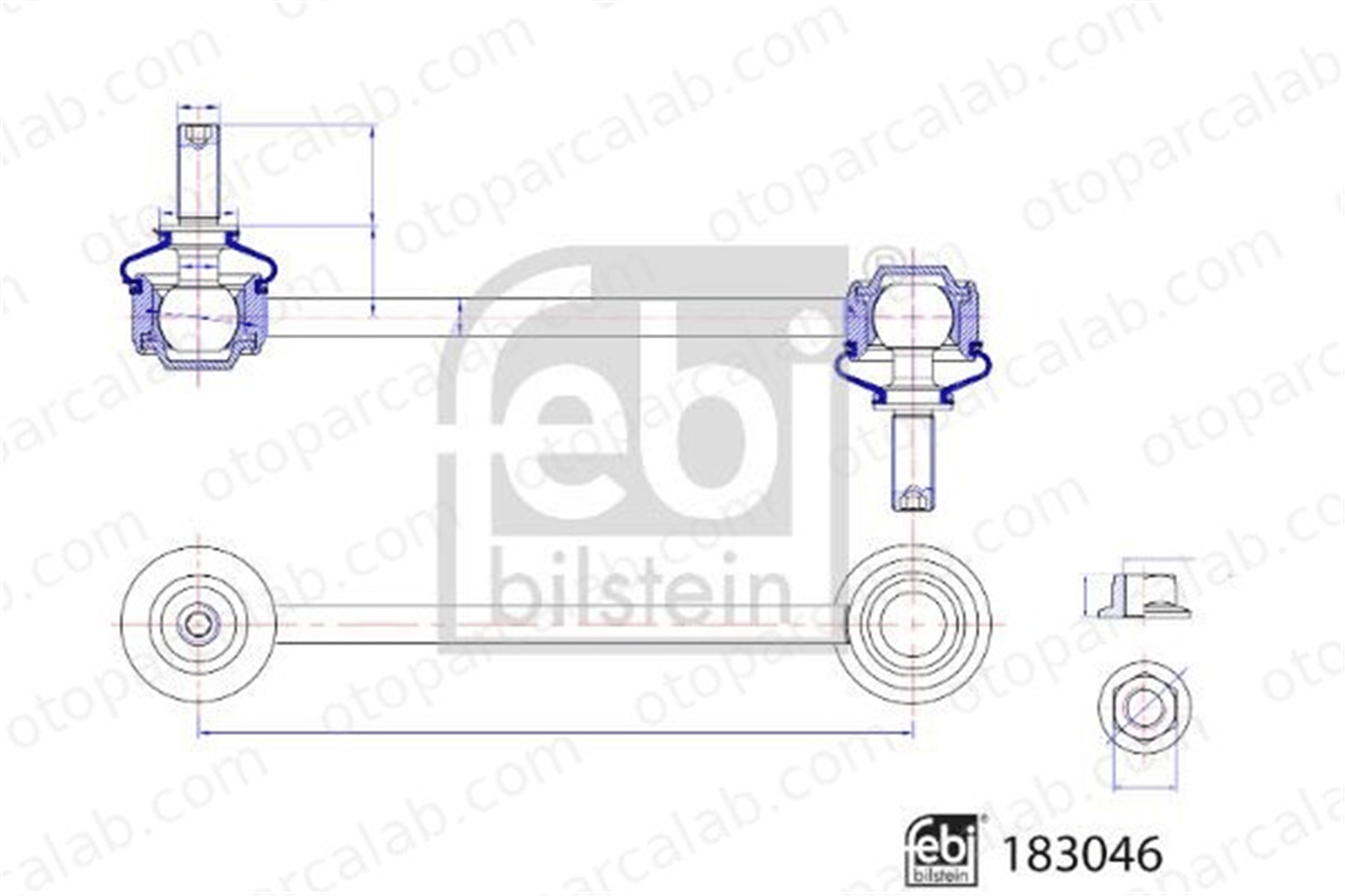 FEBI BILSTEIN 183046 Viraj Demir Askı Rotu Arka Sağ veya Sol PEUGEOT 508 II 508 SW II 9815227080