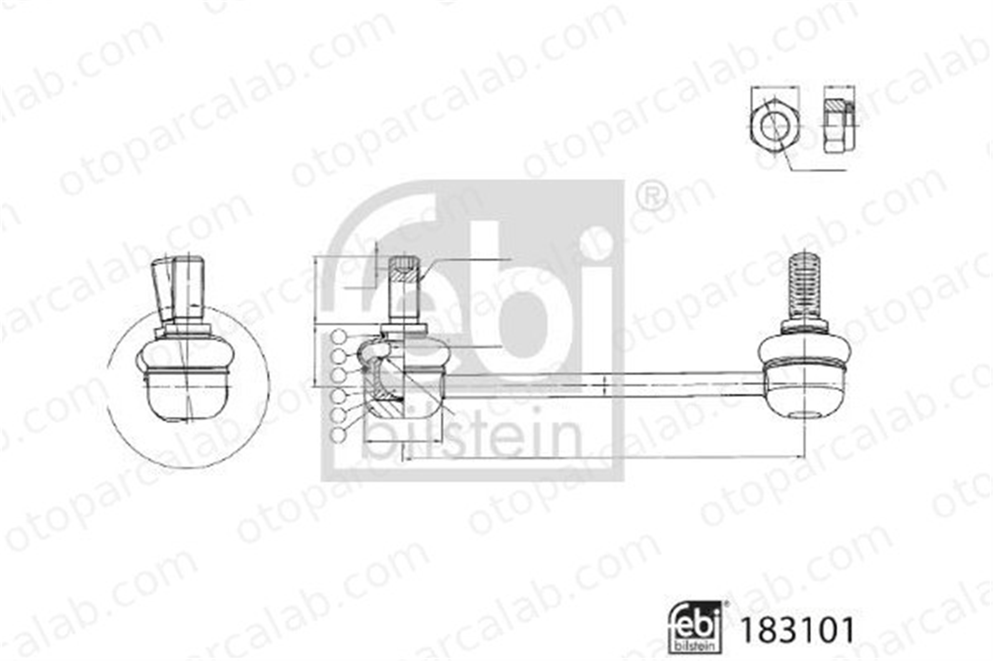 FEBI BILSTEIN 183101 Viraj Demir Askı Rotu Ön Sağ PEUGEOT 406 Break FORD USA MUSTANG Convertible MK382985