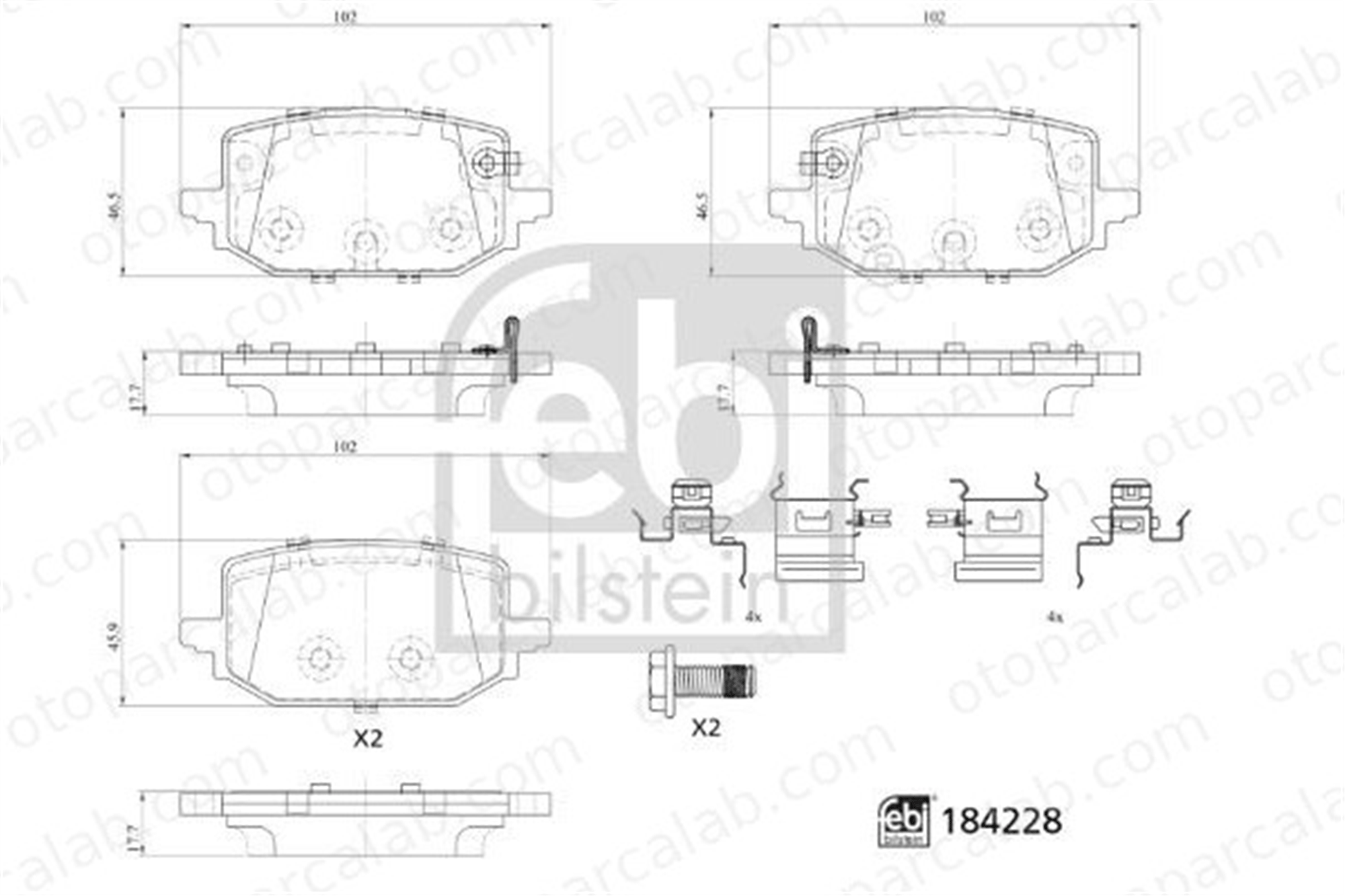 FEBI BILSTEIN 184228 Fren Disk Balata Arka FORD ESCORT I ESCORT II D40606RA0B 440604785R
