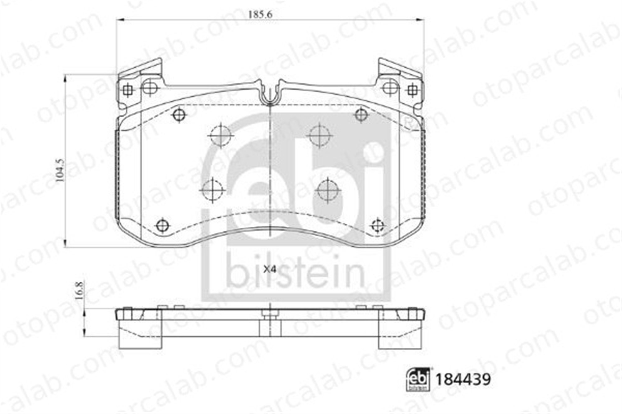 FEBI BILSTEIN 184439 Fren Disk Balata Ön MERCEDES-BENZ GLE GLE Coupe A0004201906 A0004205002