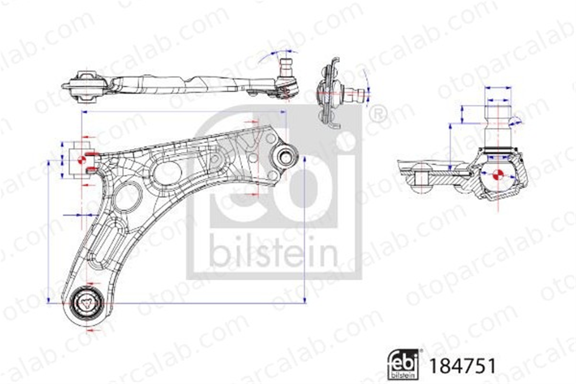 FEBI BILSTEIN 184751 Salıncak Ön Alt Sağ PEUGEOT 208 II OPEL CORSA F 9831621480 9832039280